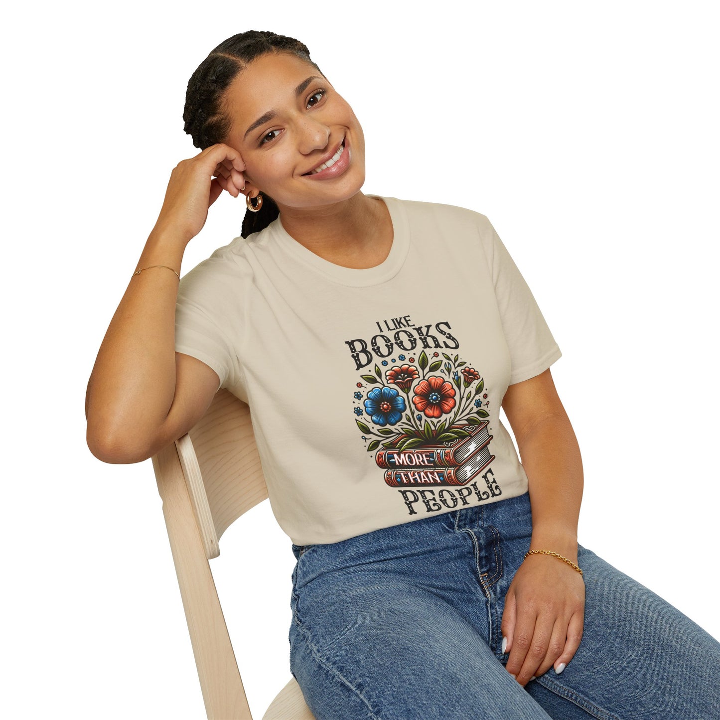 Books More Than People Unisex Graphic T-Shirt