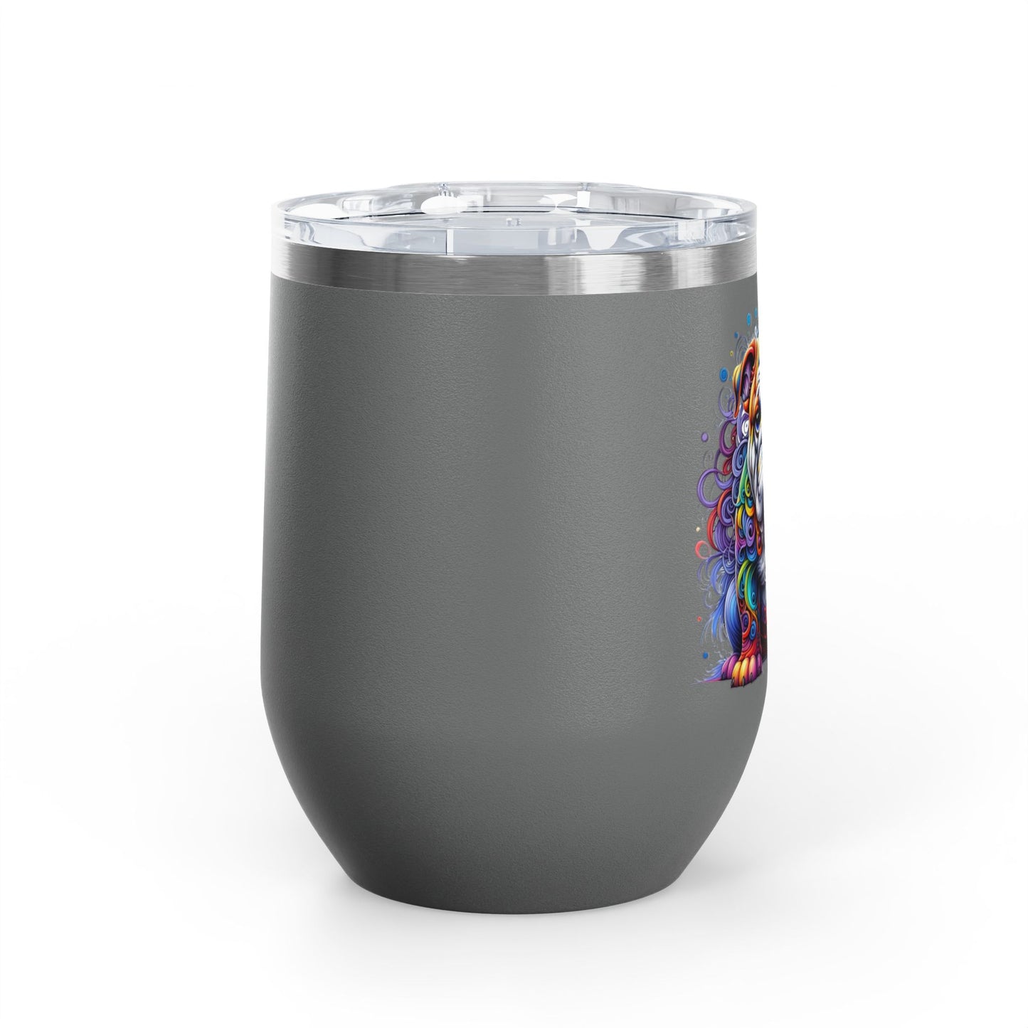 Colorful Bulldog 12oz. Insulated Wine Tumbler