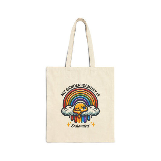 Exhausted Gender Identity Cotton Canvas Tote Bag