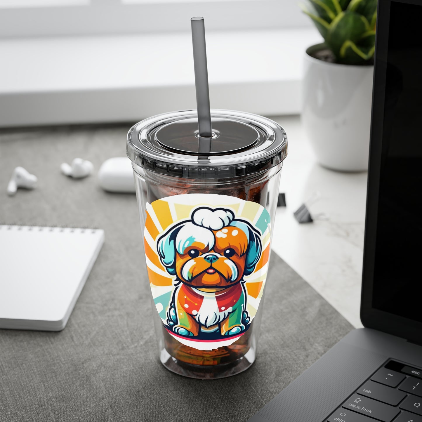 Shih Tzu 16oz. Insulated Tumbler with Straw