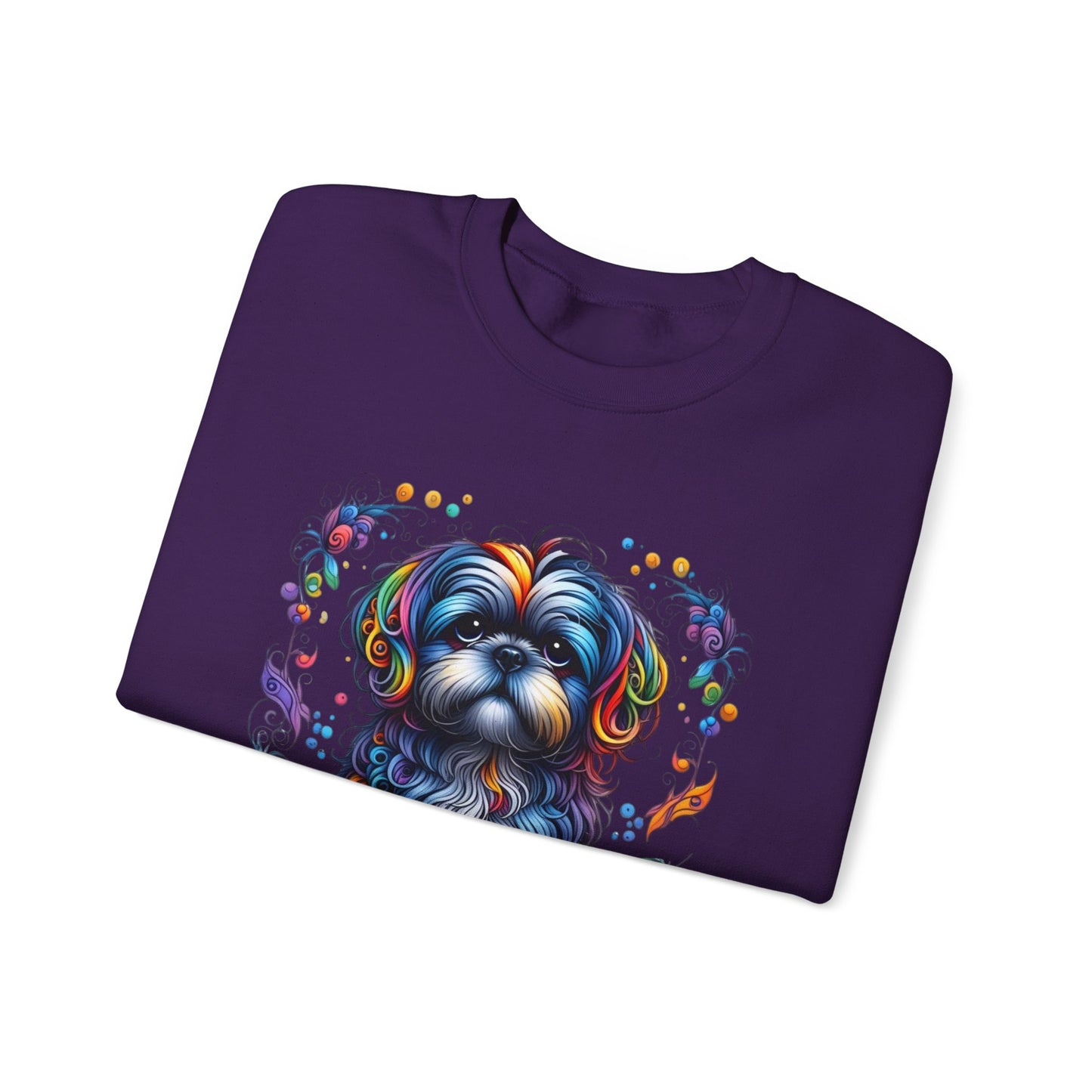Colorful Shih Tzu Unisex Crewneck Sweatshirt