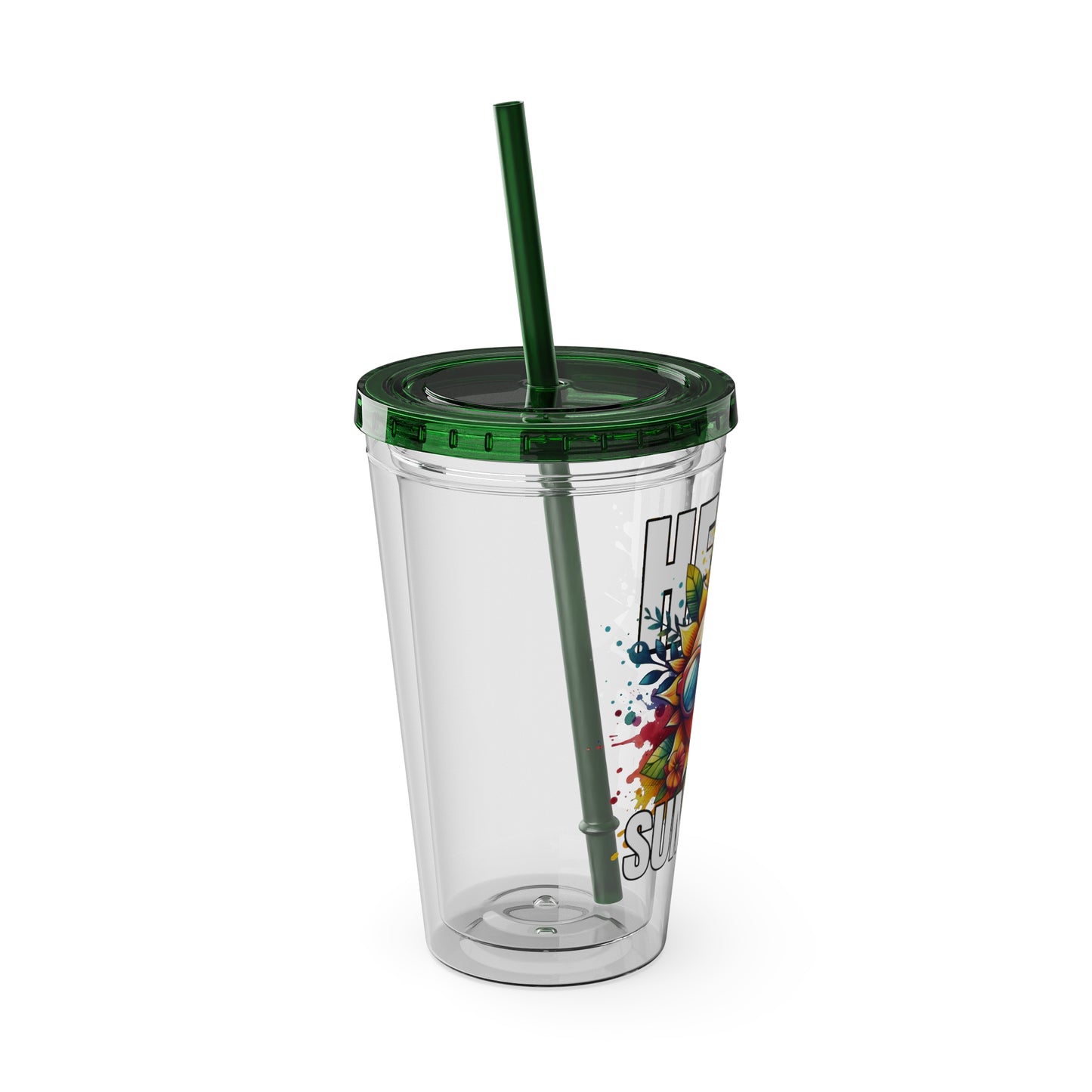 Hello Summer 16oz Insulated Tumbler with Straw