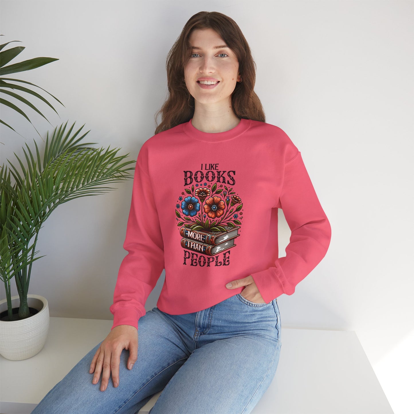 Books More Than People Crewneck Sweatshirt