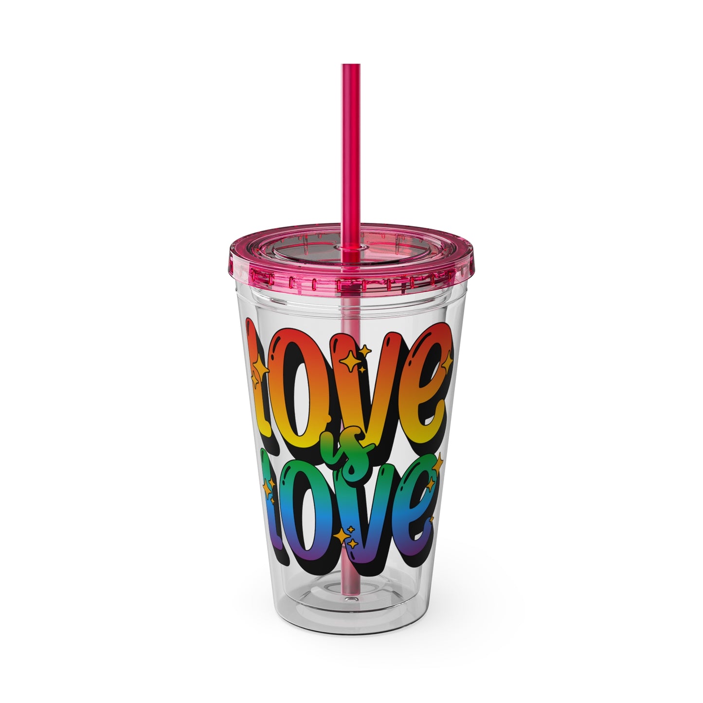 Love is Love Rainbow 16oz. Insulated Tumbler with Straw