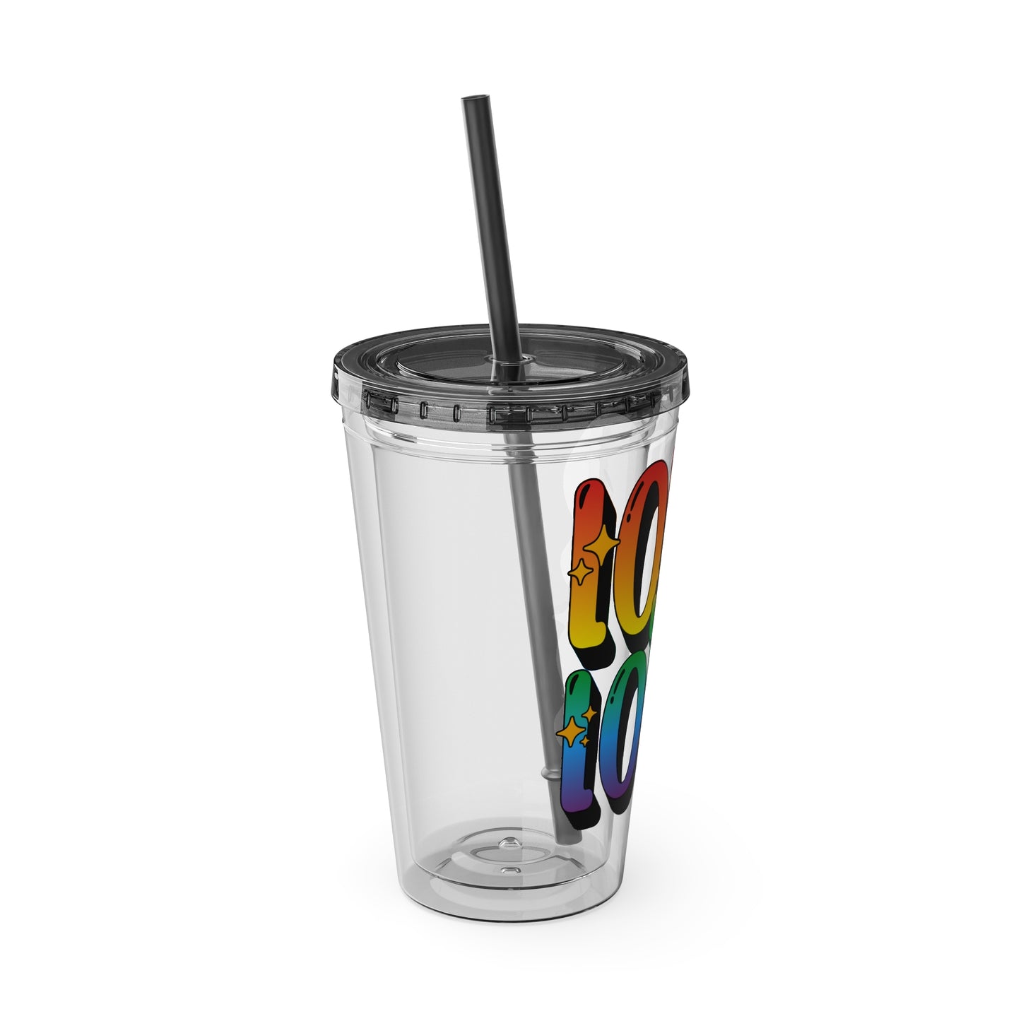 Love is Love Rainbow 16oz. Insulated Tumbler with Straw