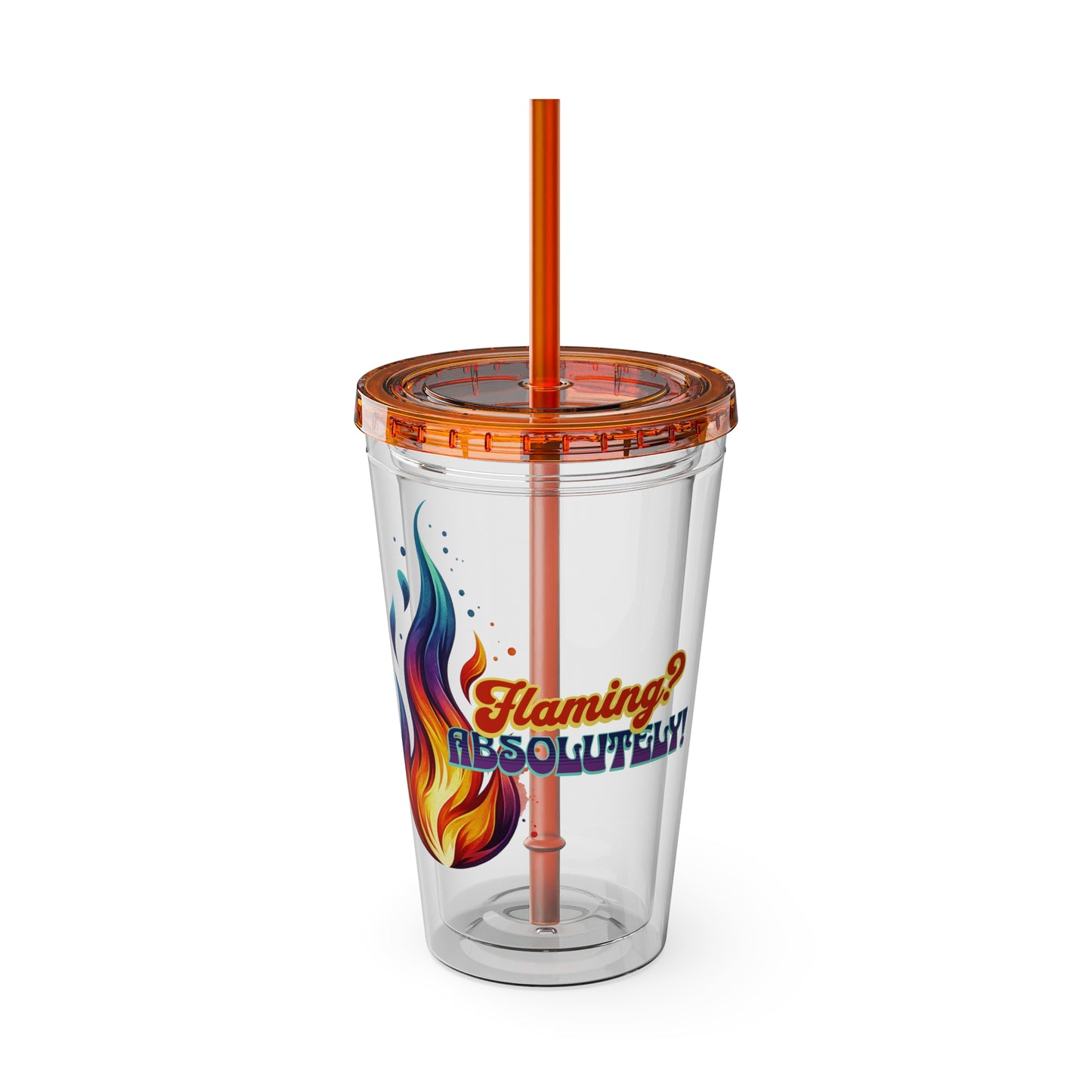 Flaming Pride 16oz Insulated Tumbler with Straw