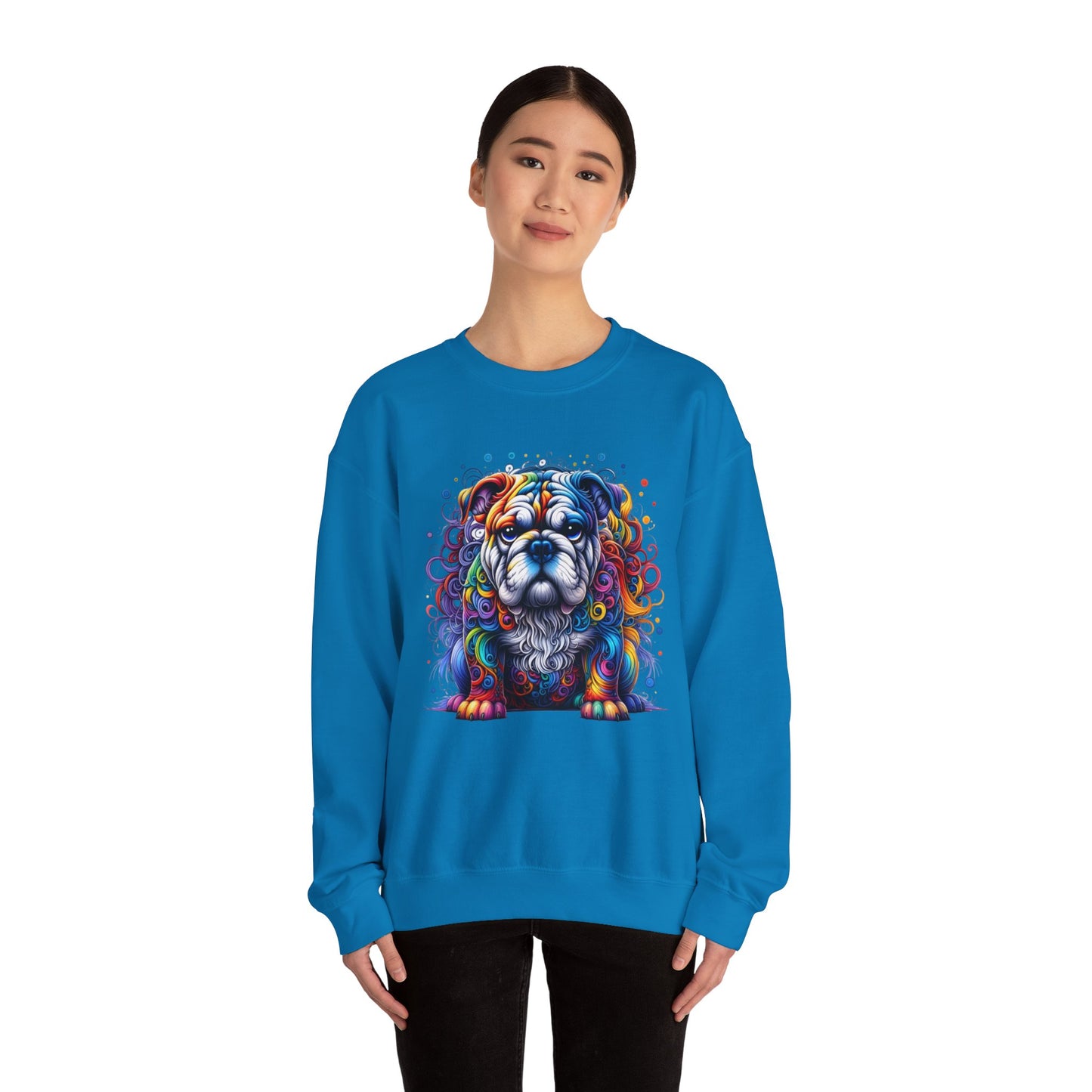 Colorful Bulldog Unisex Crewneck Sweatshirt