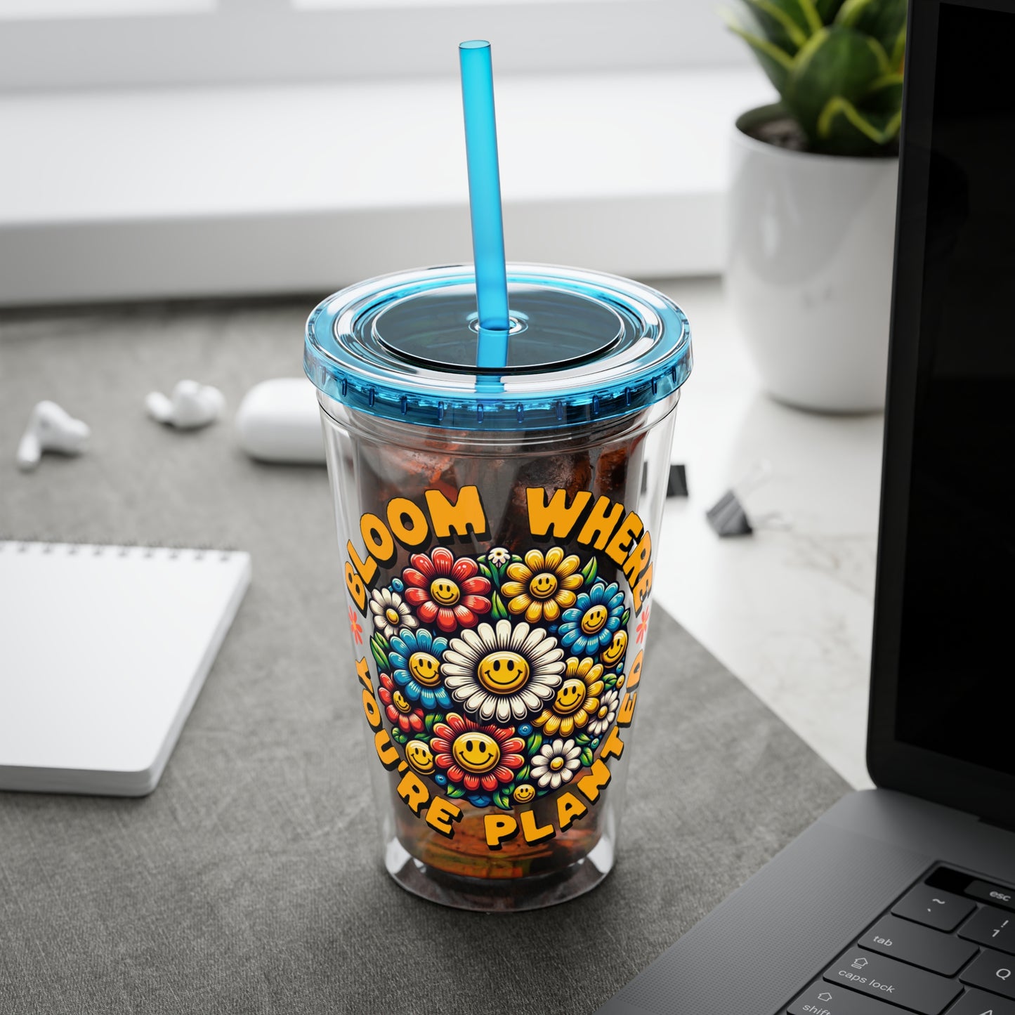 Bloom Where You’re Planted 16oz Insulated Tumbler with Straw