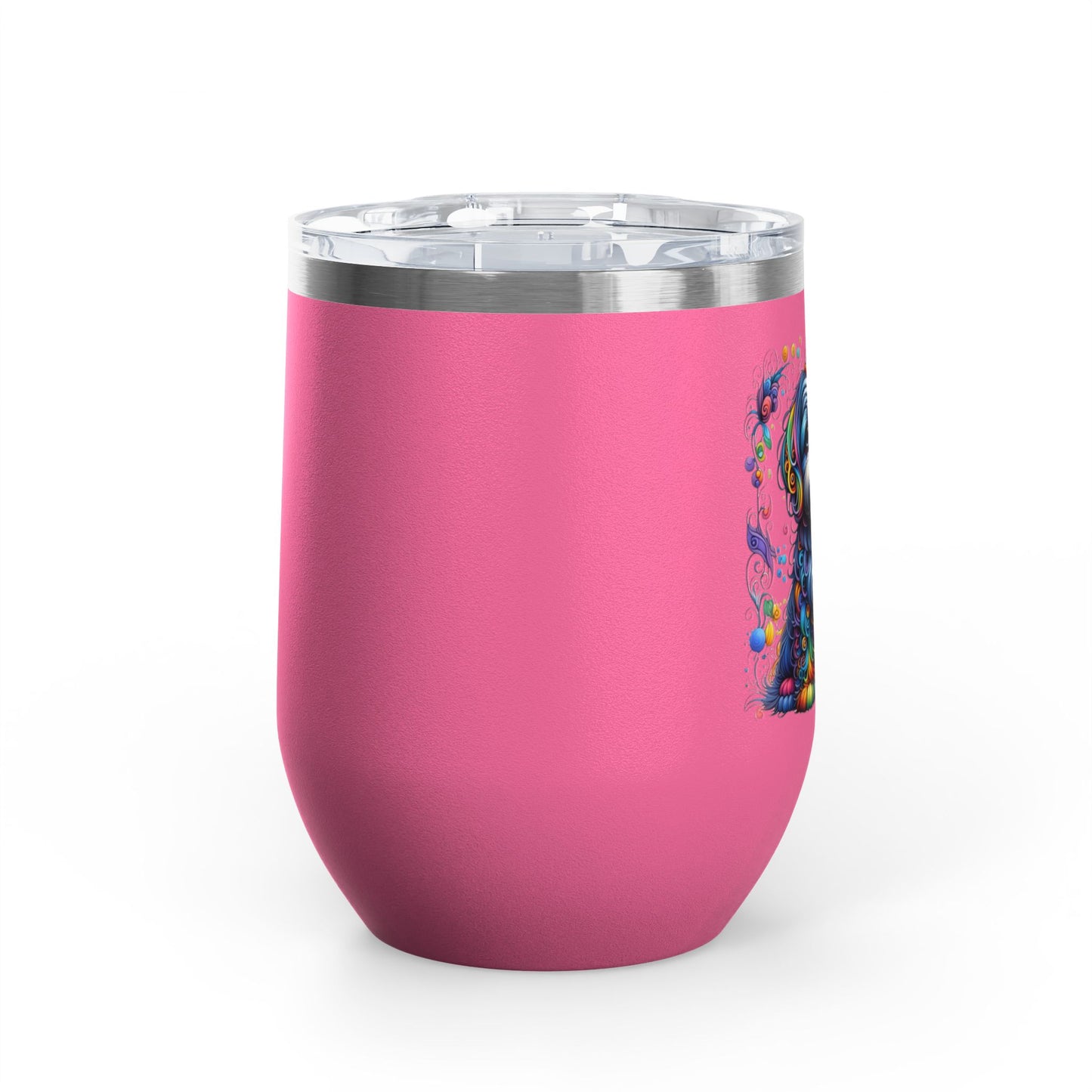 Colorful Shih Tzu 12oz Insulated Wine Tumbler