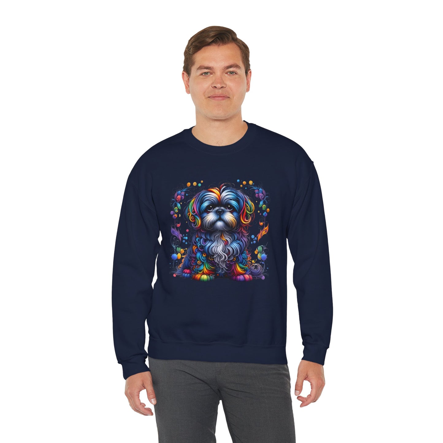 Colorful Shih Tzu Unisex Crewneck Sweatshirt