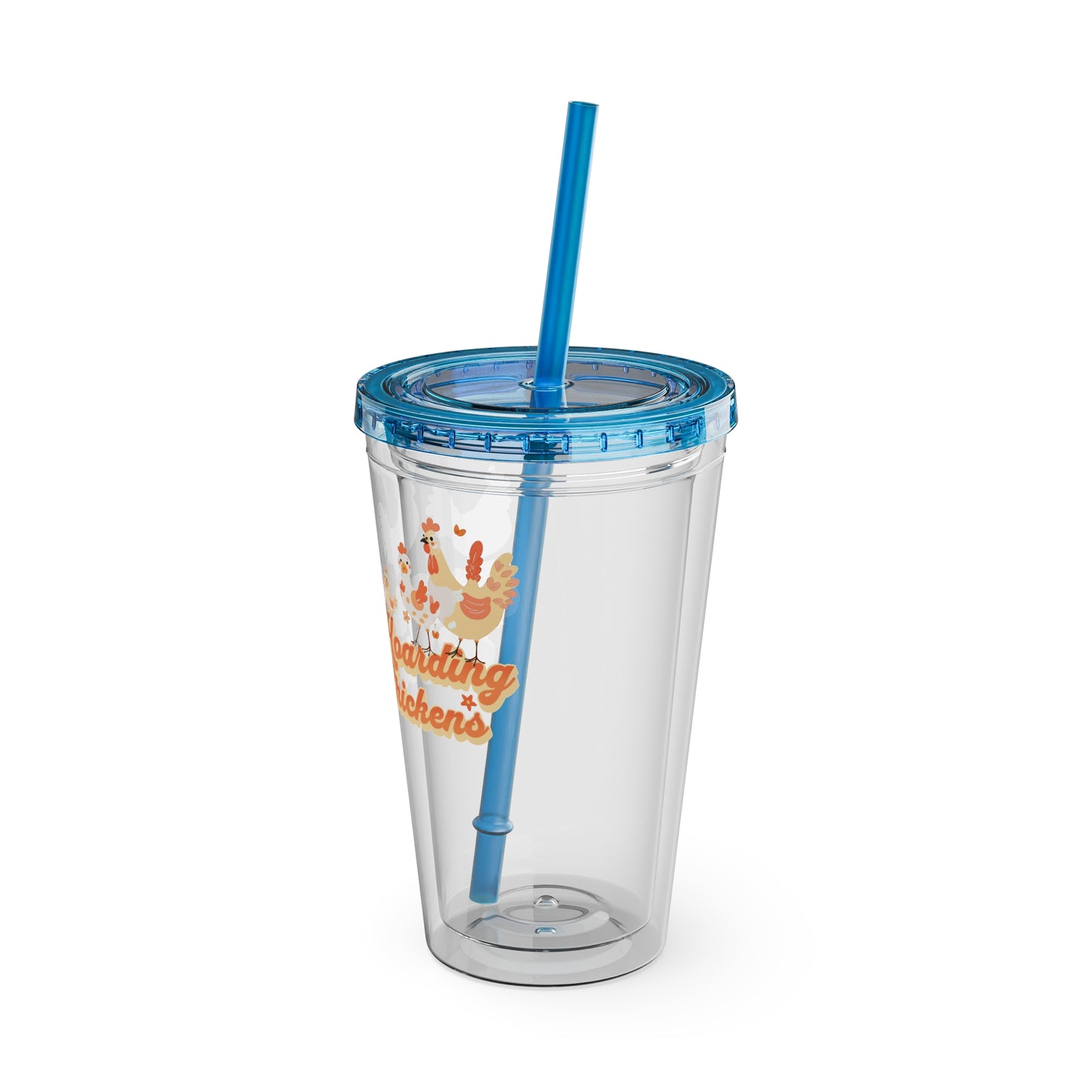 Not Hoarding If It's Chickens 16oz. Insulated Tumbler with Straw