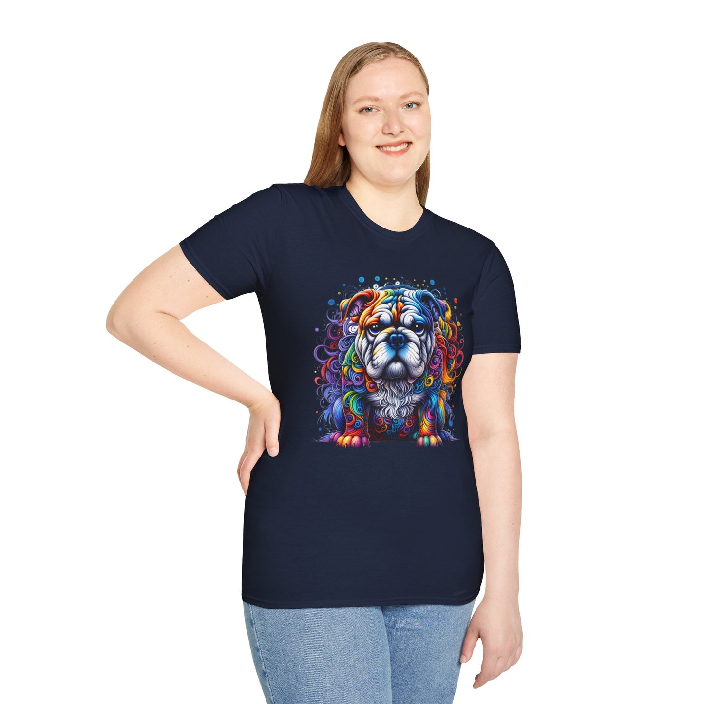 Colorful Bulldog Unisex Graphic Tee