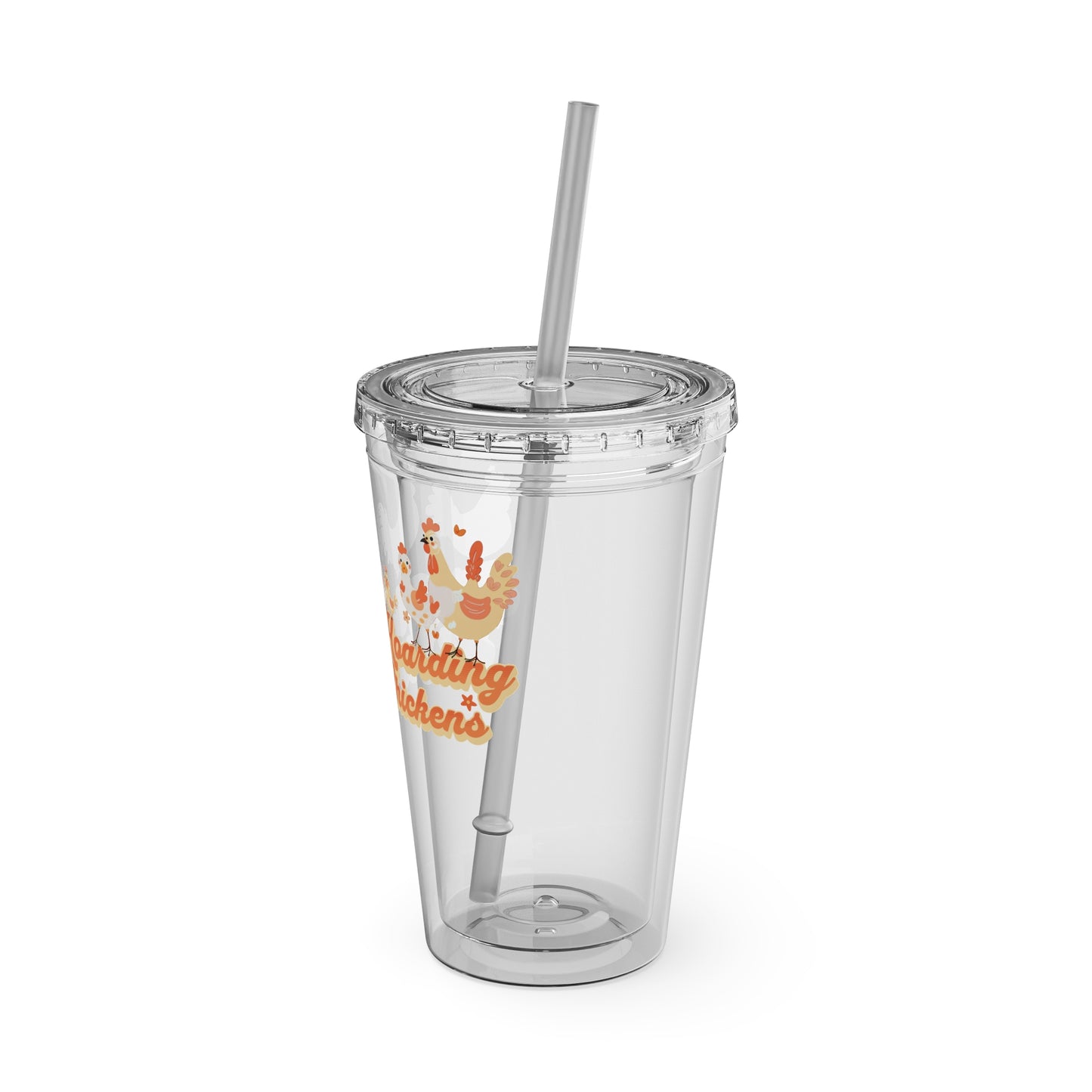 Not Hoarding If It's Chickens 16oz. Insulated Tumbler with Straw