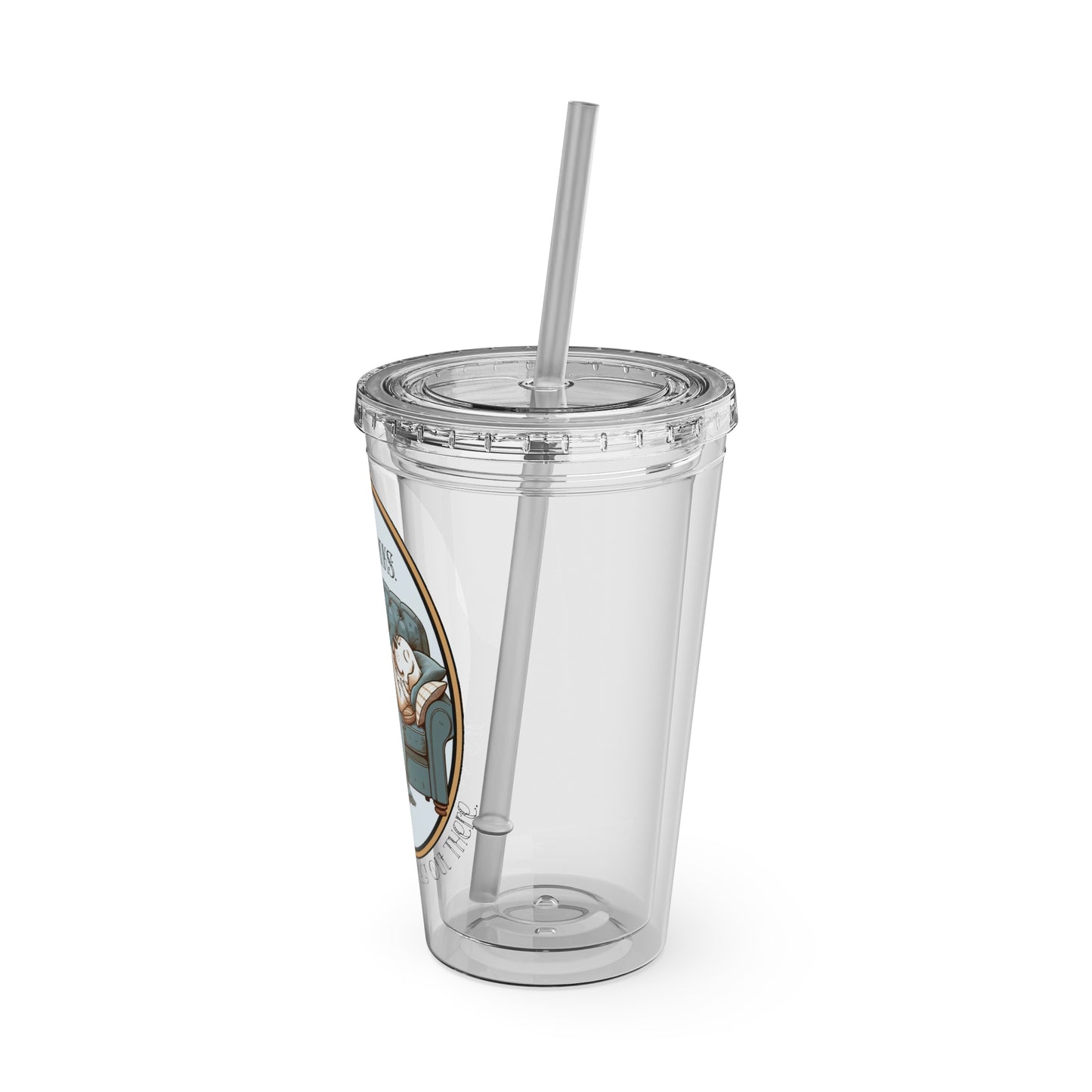 No Thanks It's Way Too Peopley Out There 16oz. Insulated Tumbler with Straw