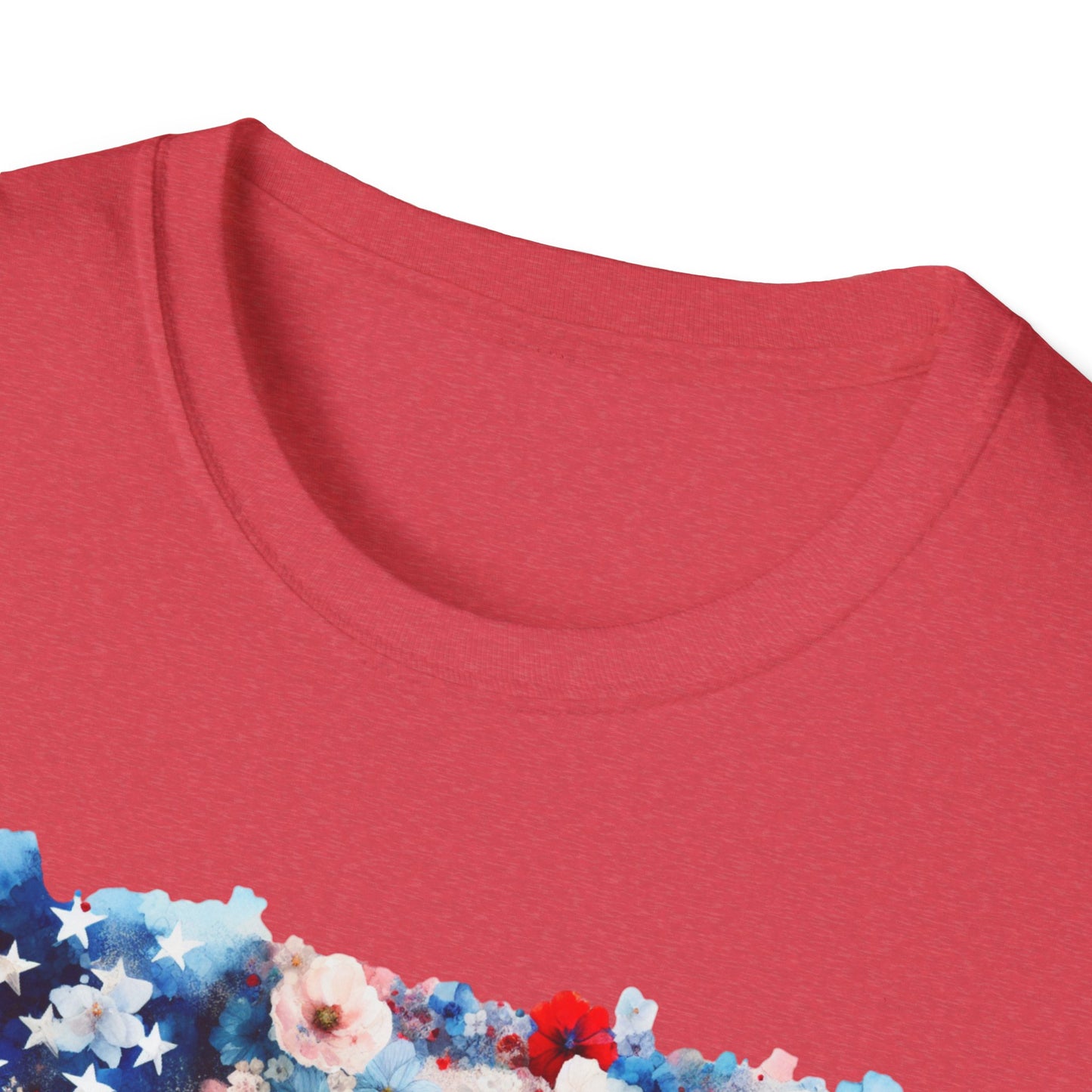 Patriotic Floral Freedom in Full Bloom Unisex Graphic T-Shirt