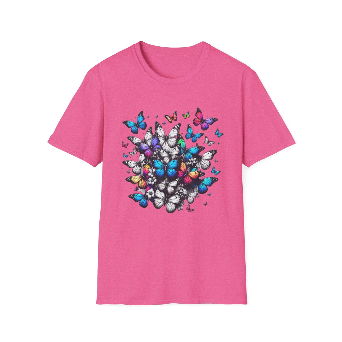 Colorful Butterfly Cluster Unisex Graphic T-Shirt