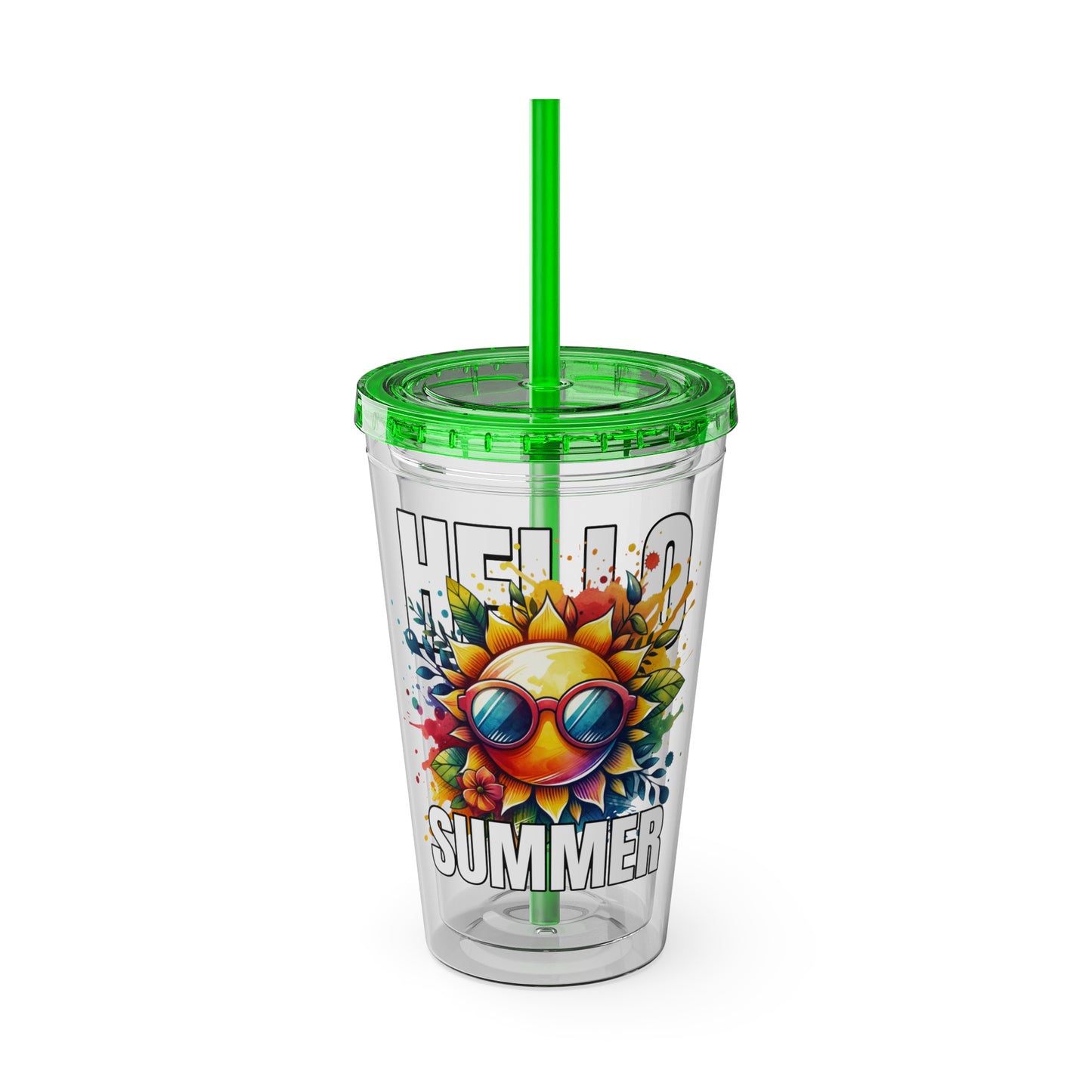 Hello Summer 16oz Insulated Tumbler with Straw