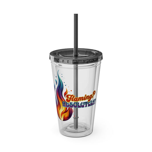 Flaming Pride 16oz Insulated Tumbler with Straw