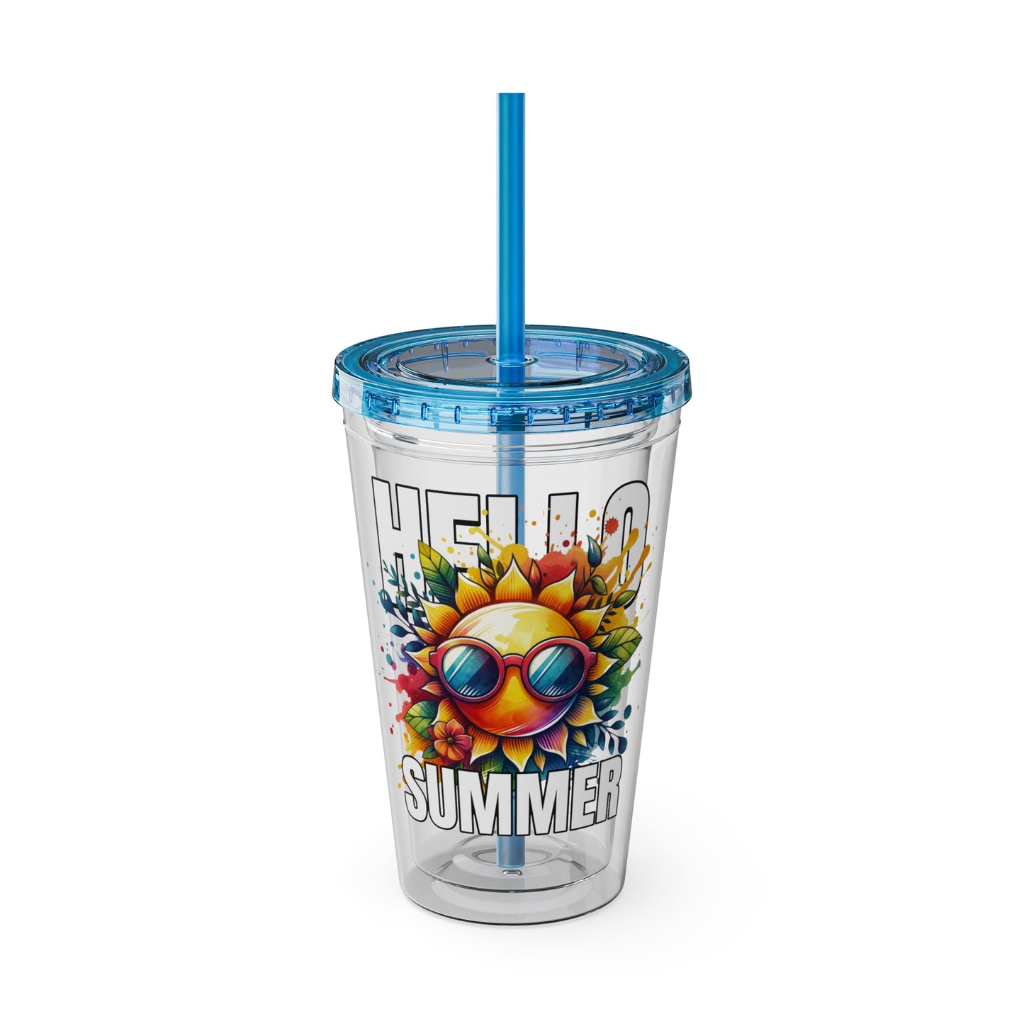 Hello Summer 16oz Insulated Tumbler with Straw