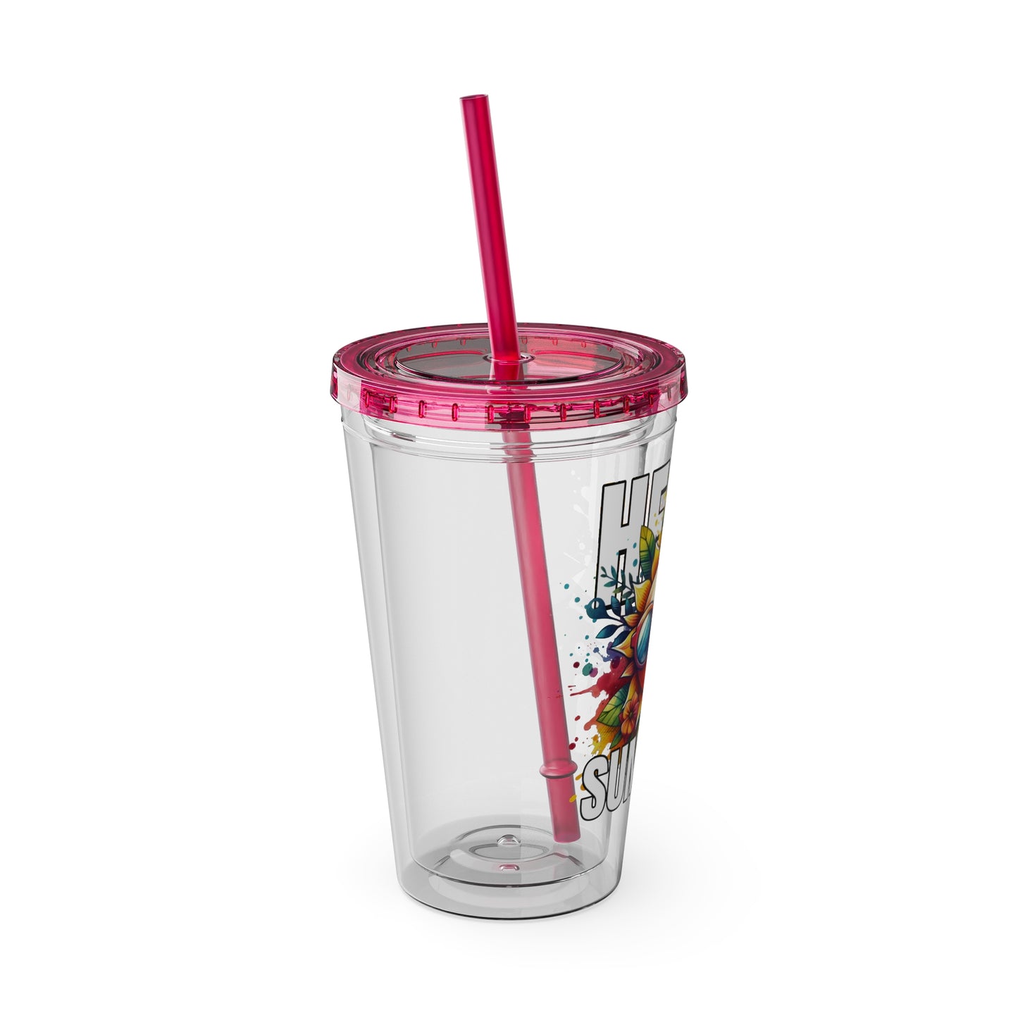 Hello Summer 16oz Insulated Tumbler with Straw