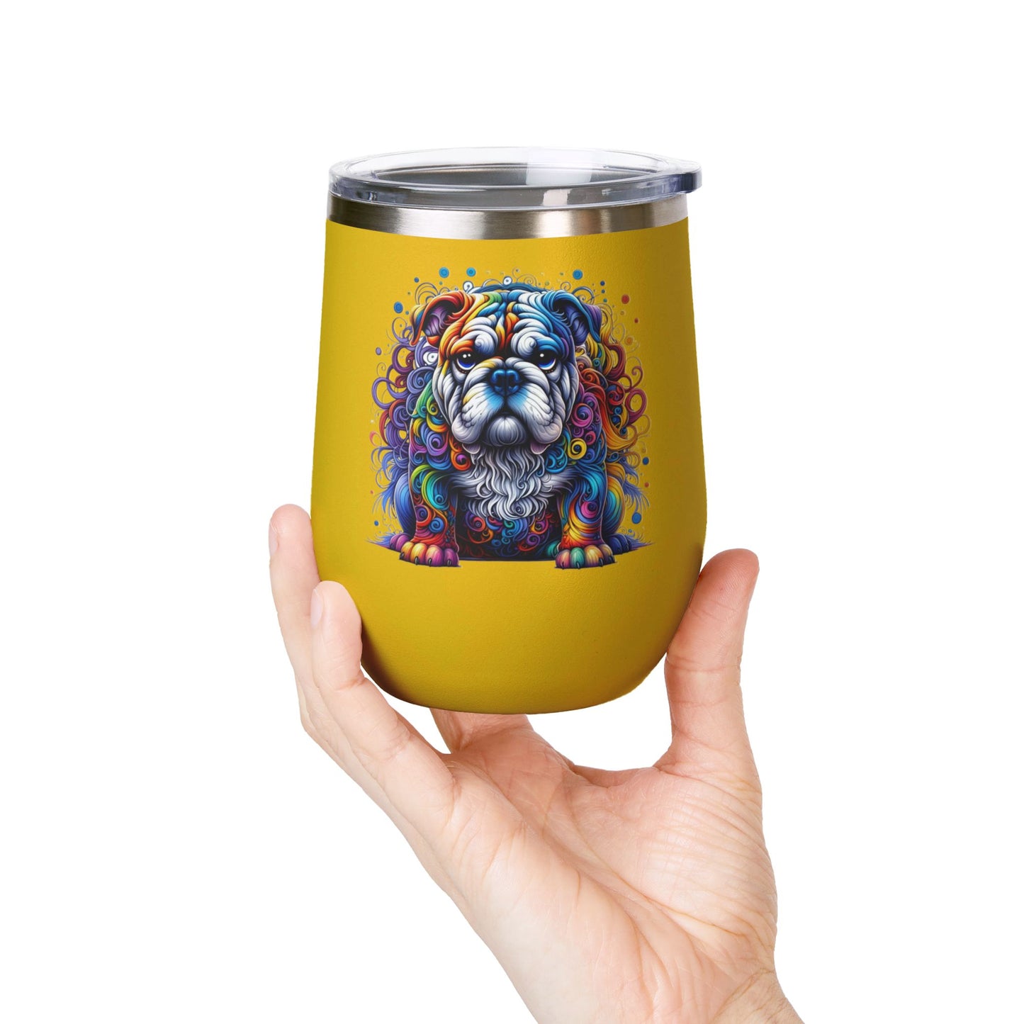 Colorful Bulldog 12oz. Insulated Wine Tumbler