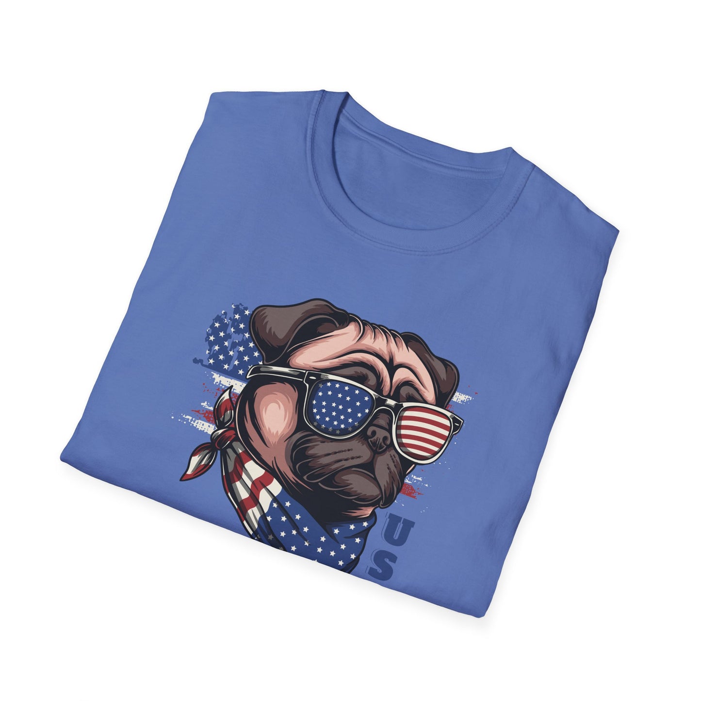 Patriotic Pug Dog USA Unisex Graphic T-Shirt