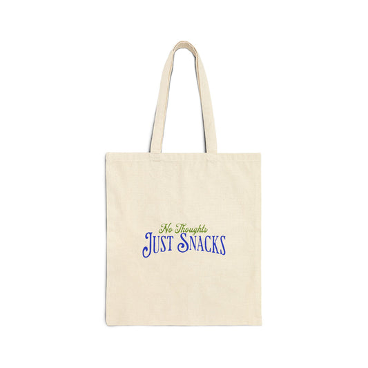 Just Snacks Cotton Canvas Tote Bag