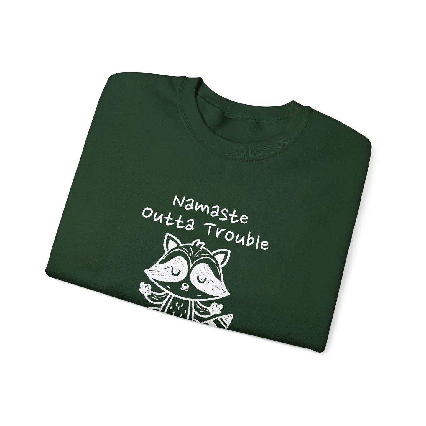 Namaste Outta Trouble Raccoon Unisex Crewneck Sweatshirt