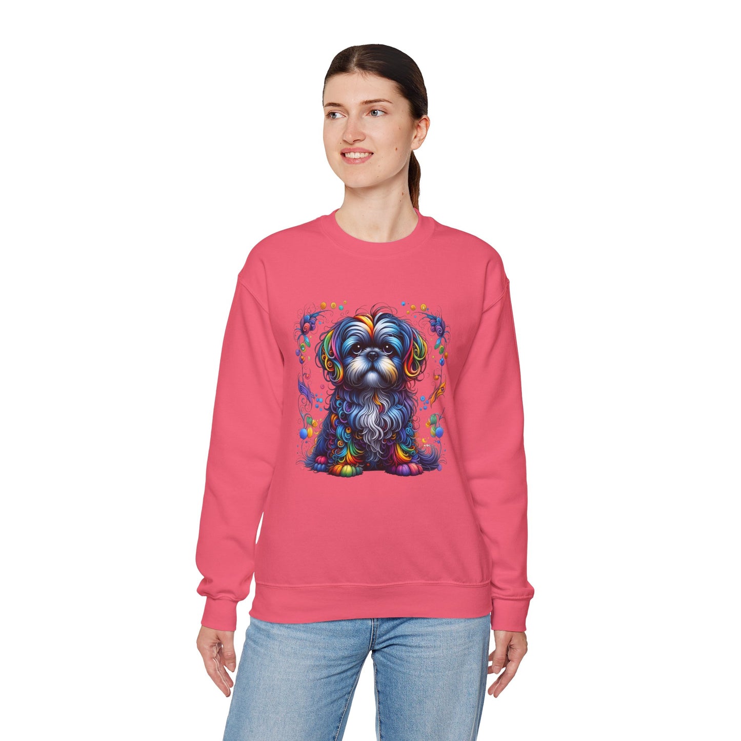 Colorful Shih Tzu Unisex Crewneck Sweatshirt