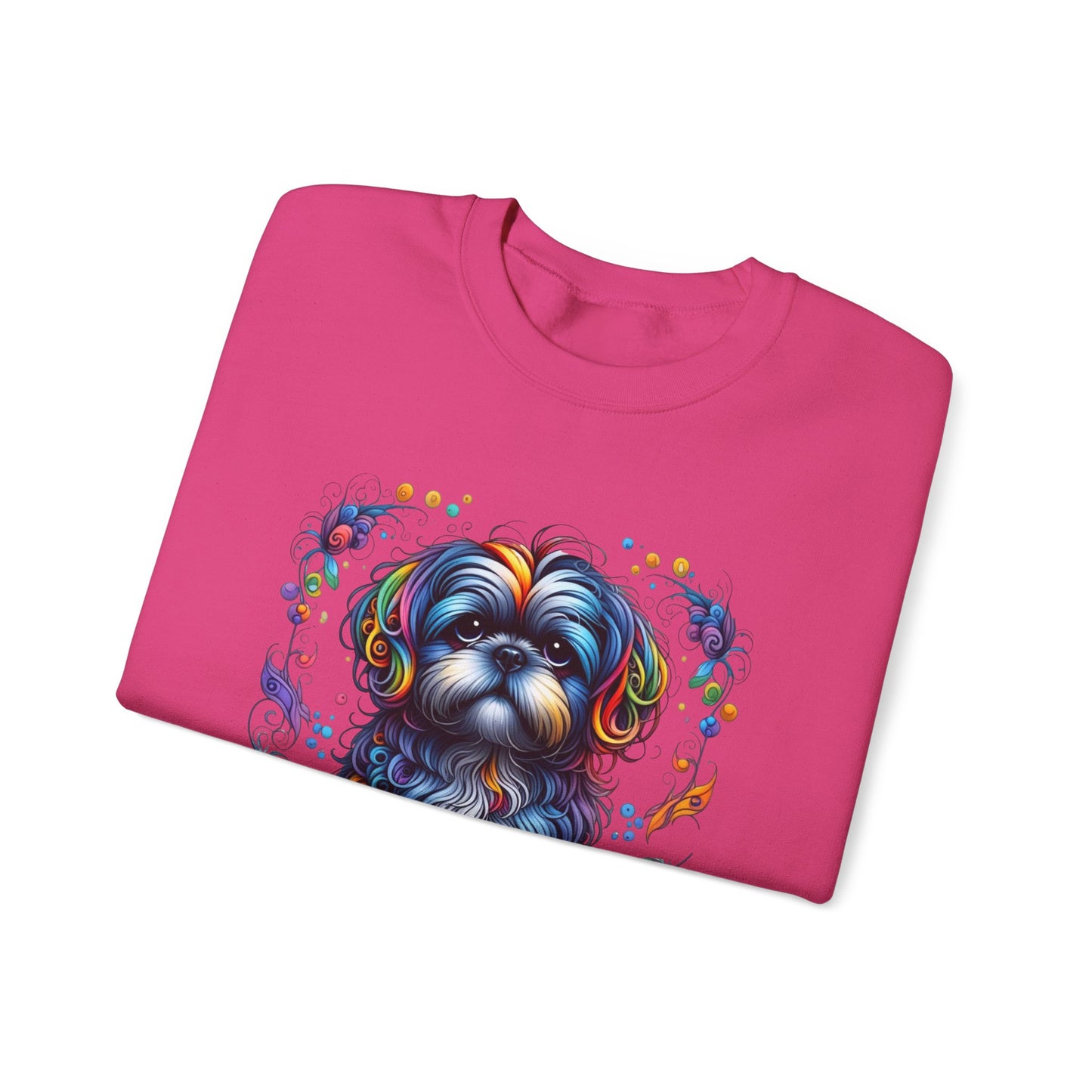 Colorful Shih Tzu Unisex Crewneck Sweatshirt