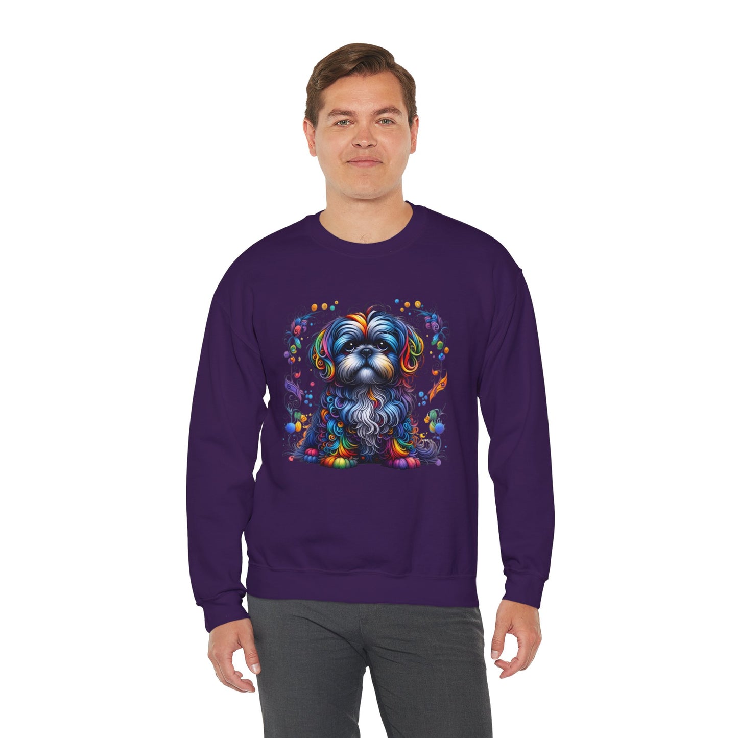 Colorful Shih Tzu Unisex Crewneck Sweatshirt
