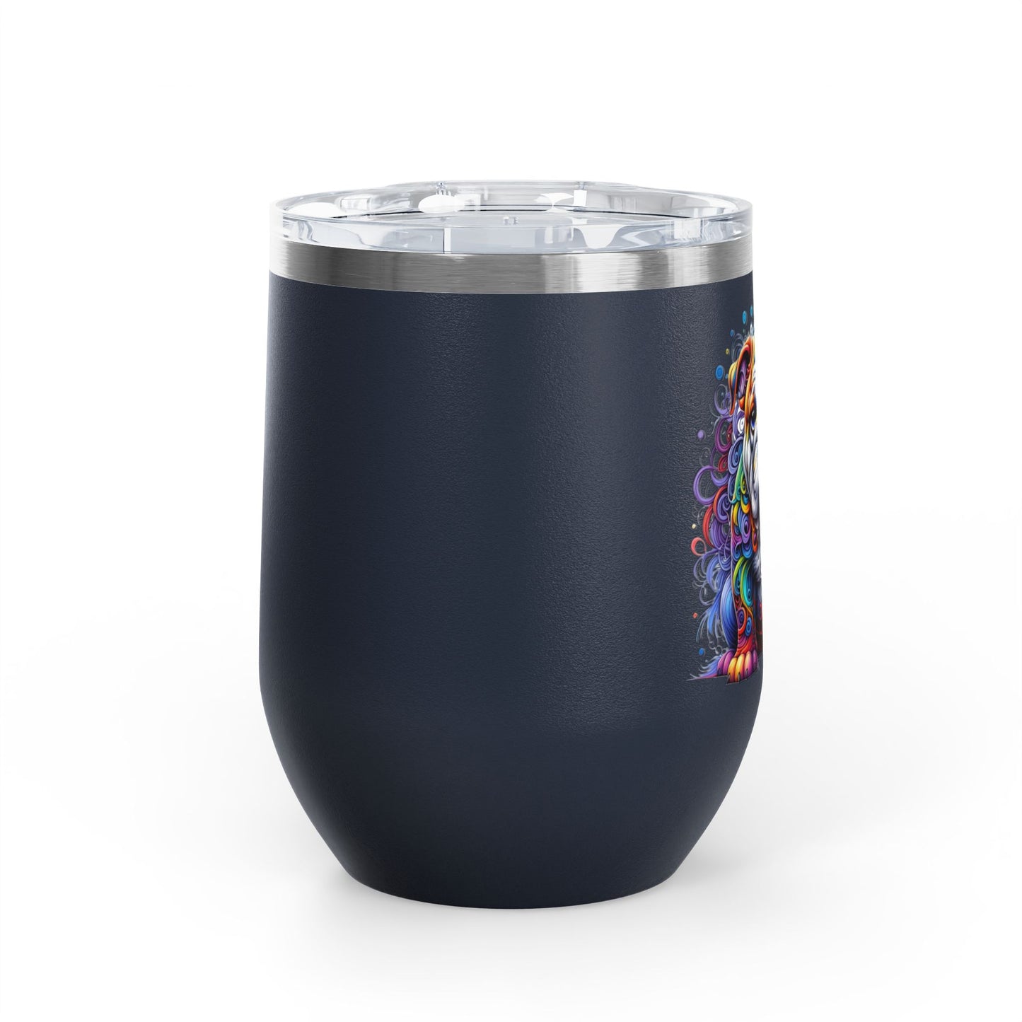 Colorful Bulldog 12oz. Insulated Wine Tumbler
