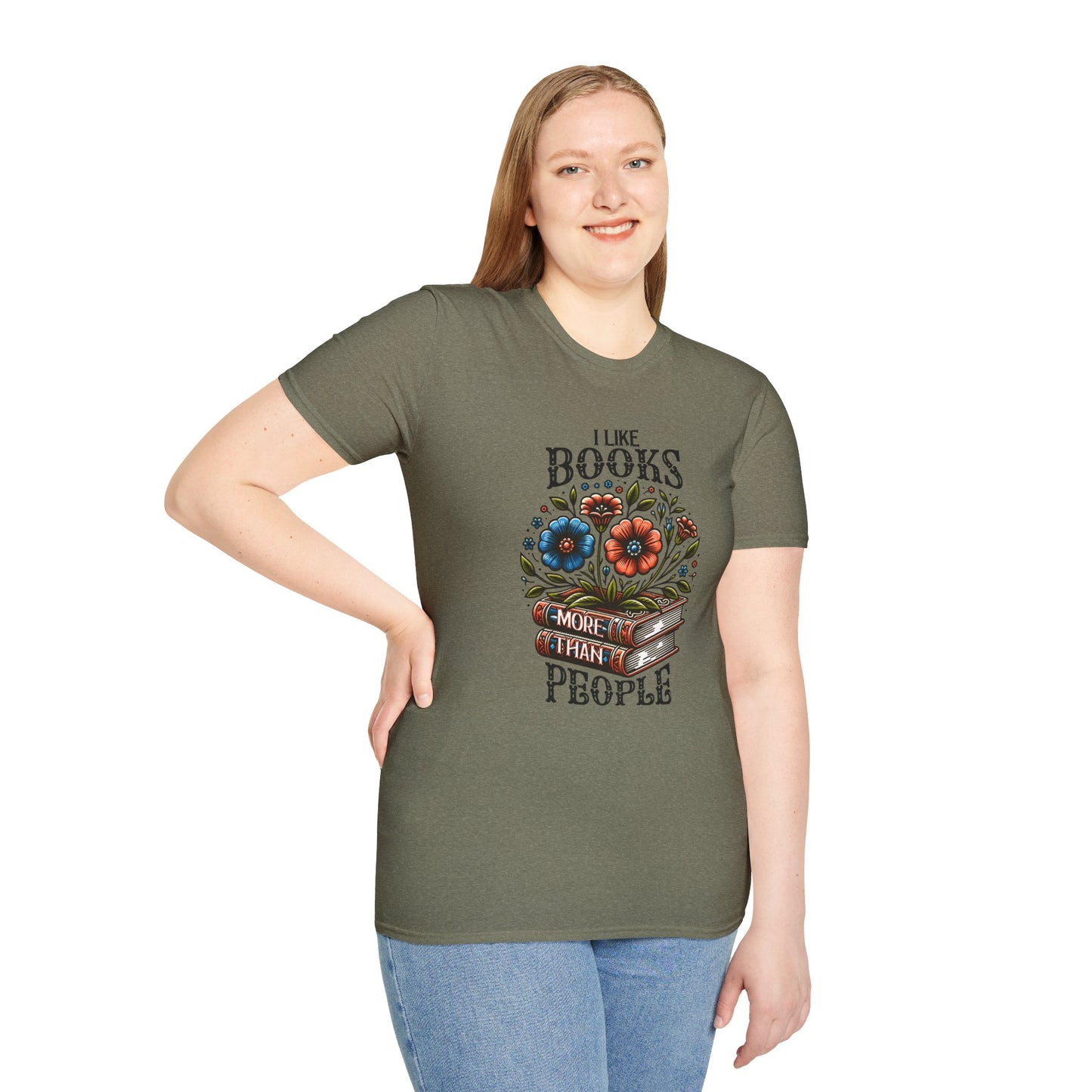 Books More Than People Unisex Graphic T-Shirt