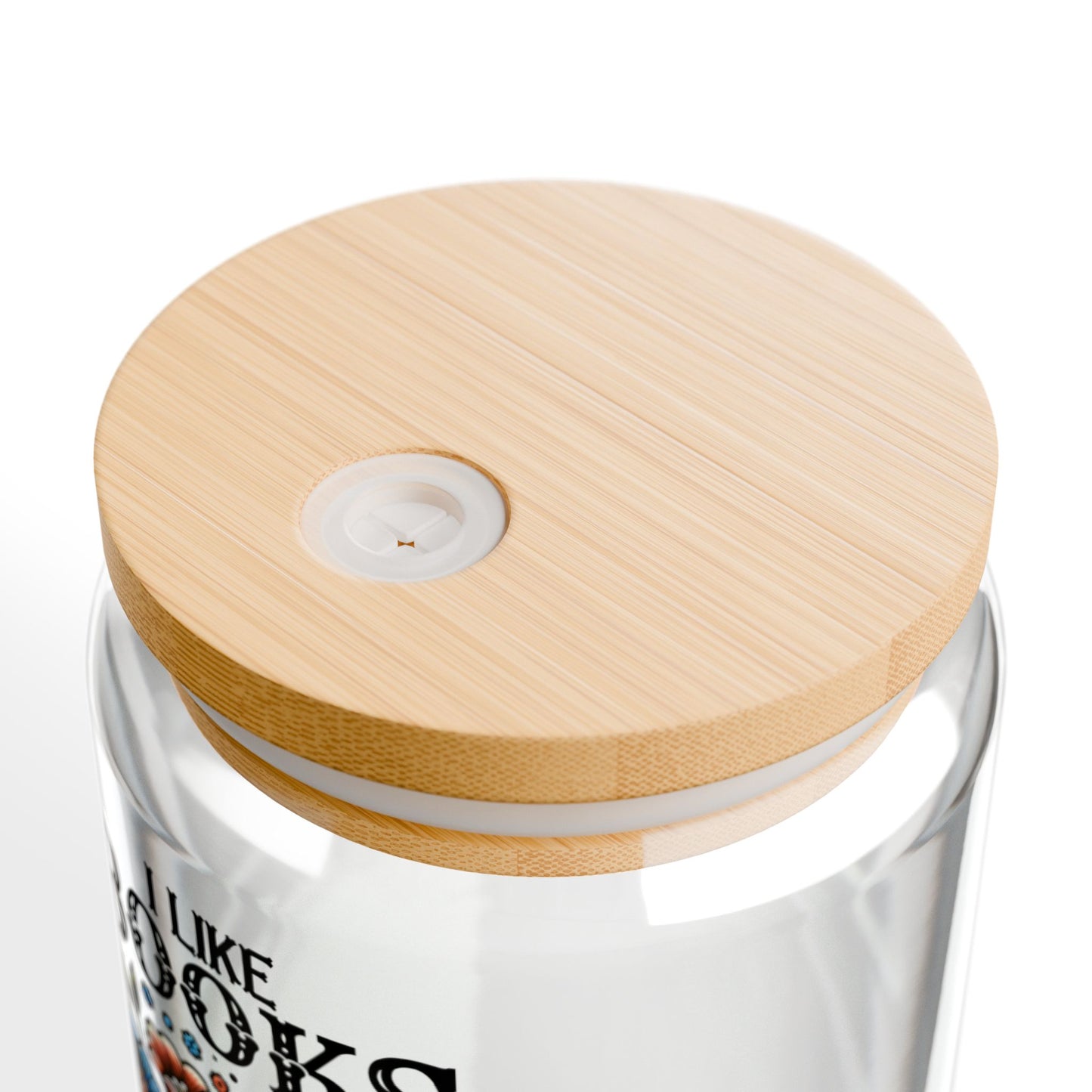 Books More Than People 16oz Sipper Glass with Bamboo Lid and Straw