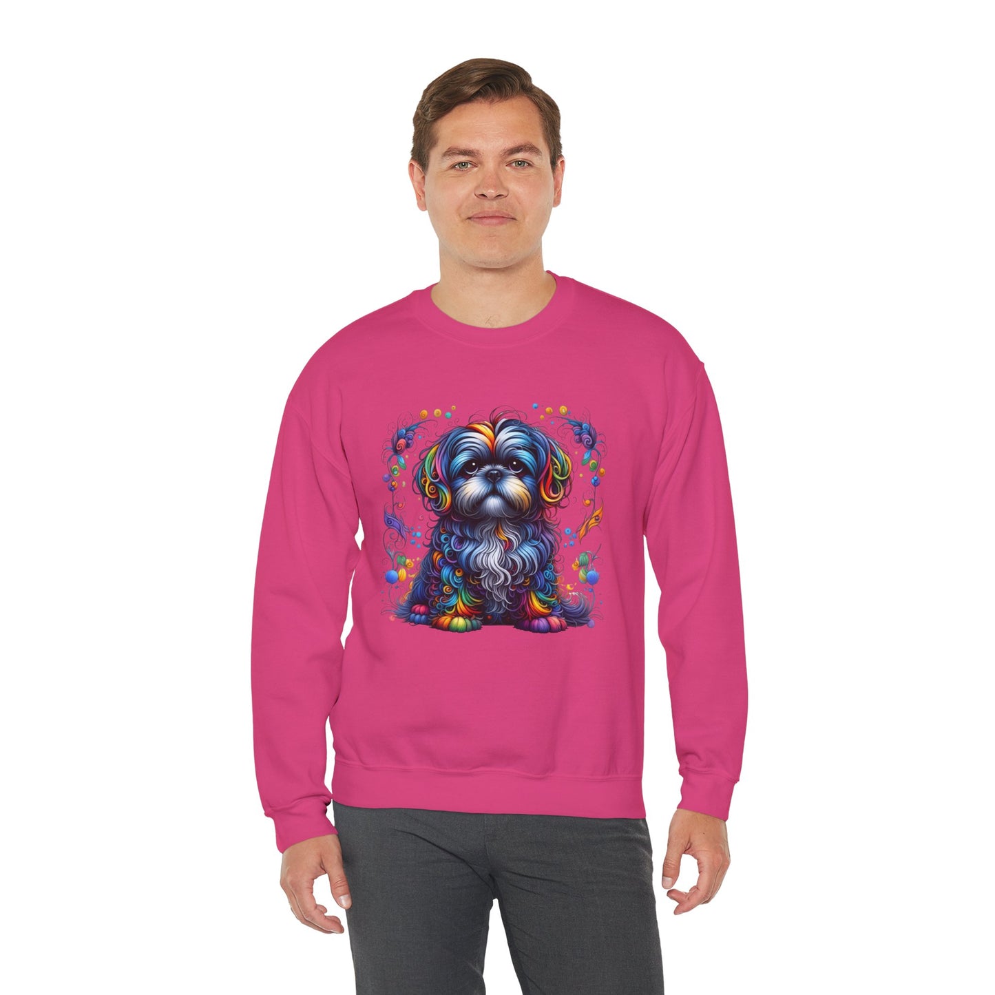 Colorful Shih Tzu Unisex Crewneck Sweatshirt