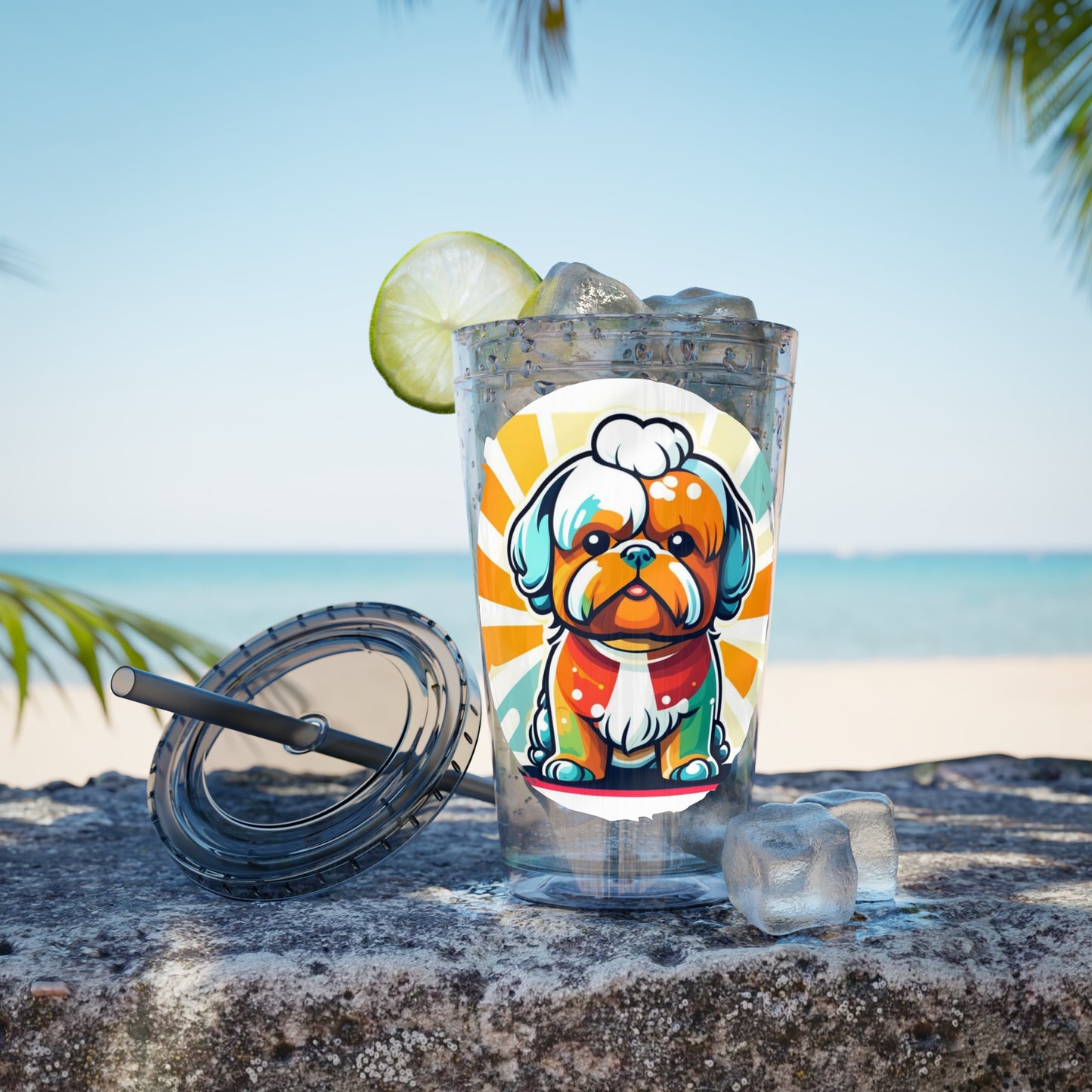 Shih Tzu 16oz. Insulated Tumbler with Straw