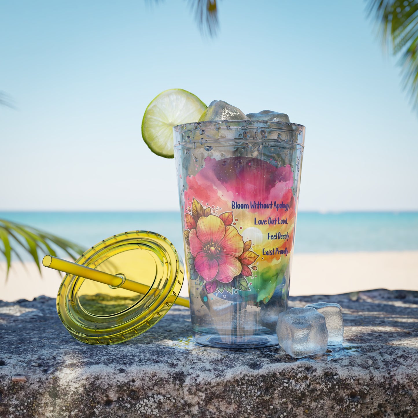 Bloom Without Apology 16oz. Insulated Tumbler with Straw