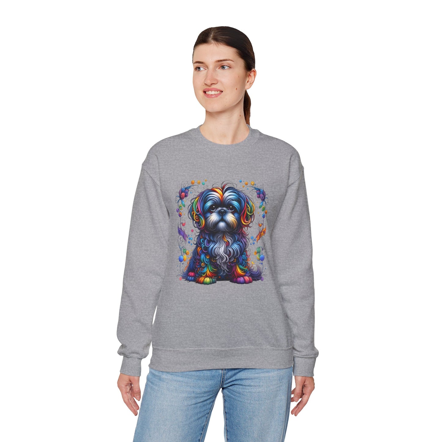 Colorful Shih Tzu Unisex Crewneck Sweatshirt
