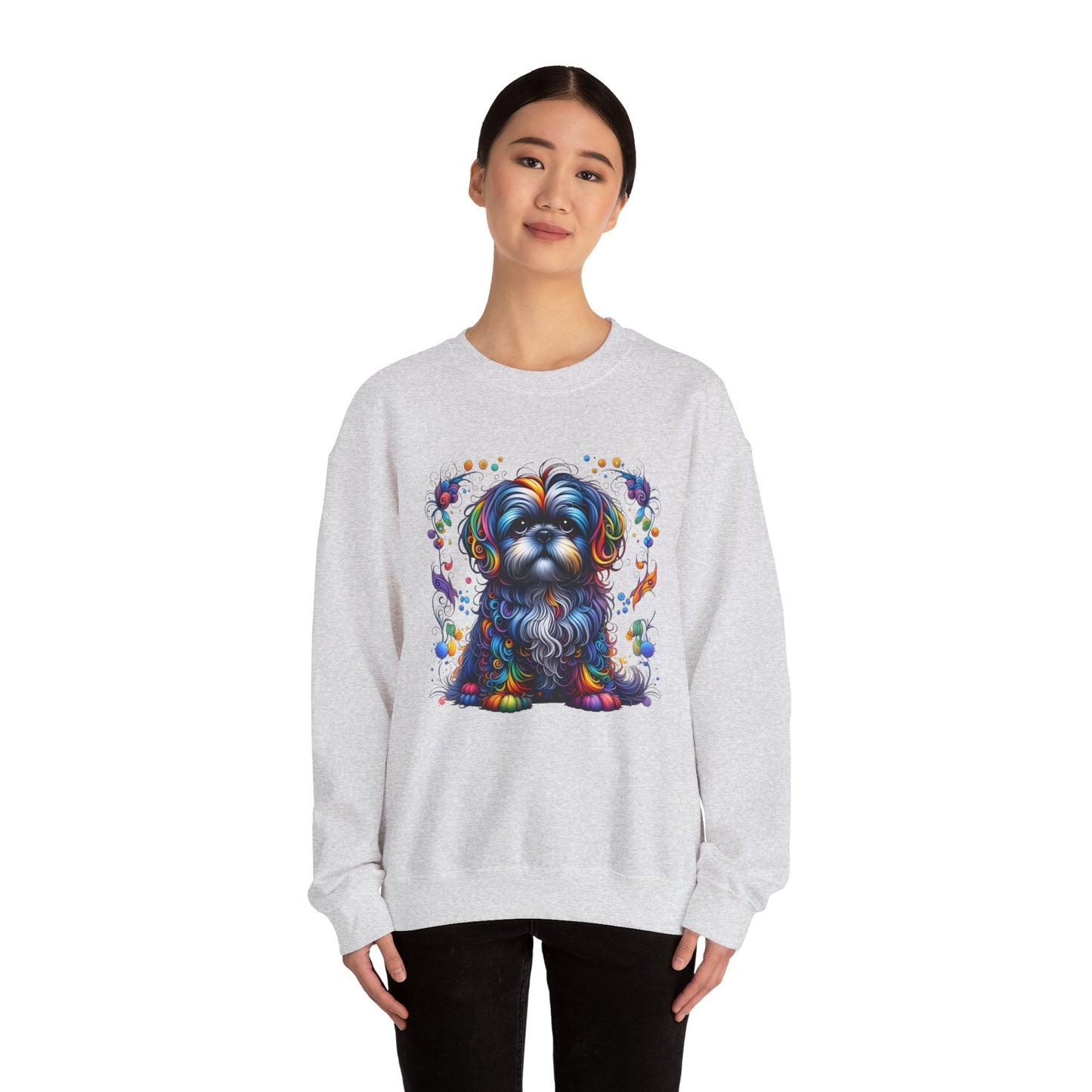 Colorful Shih Tzu Unisex Crewneck Sweatshirt