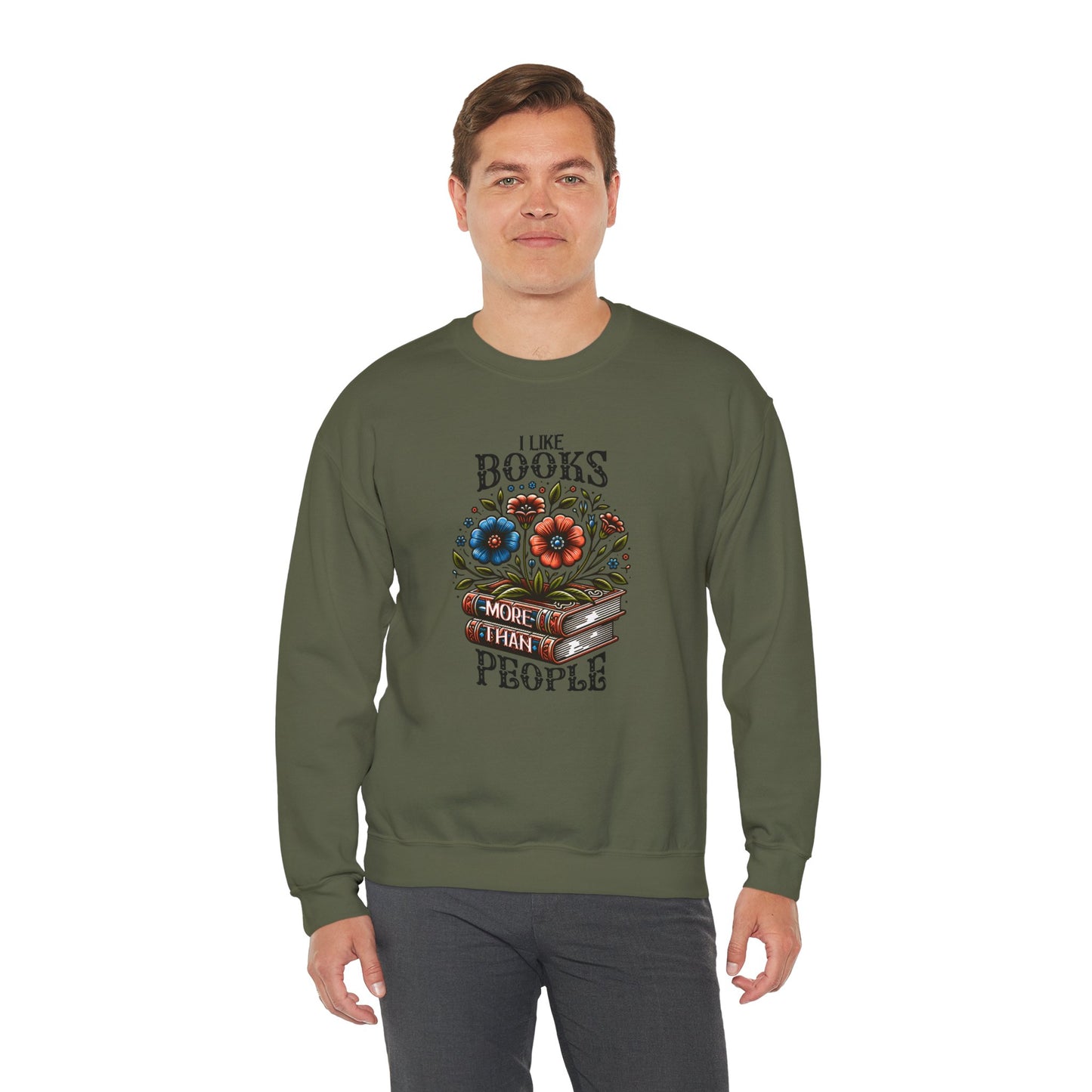 Books More Than People Crewneck Sweatshirt