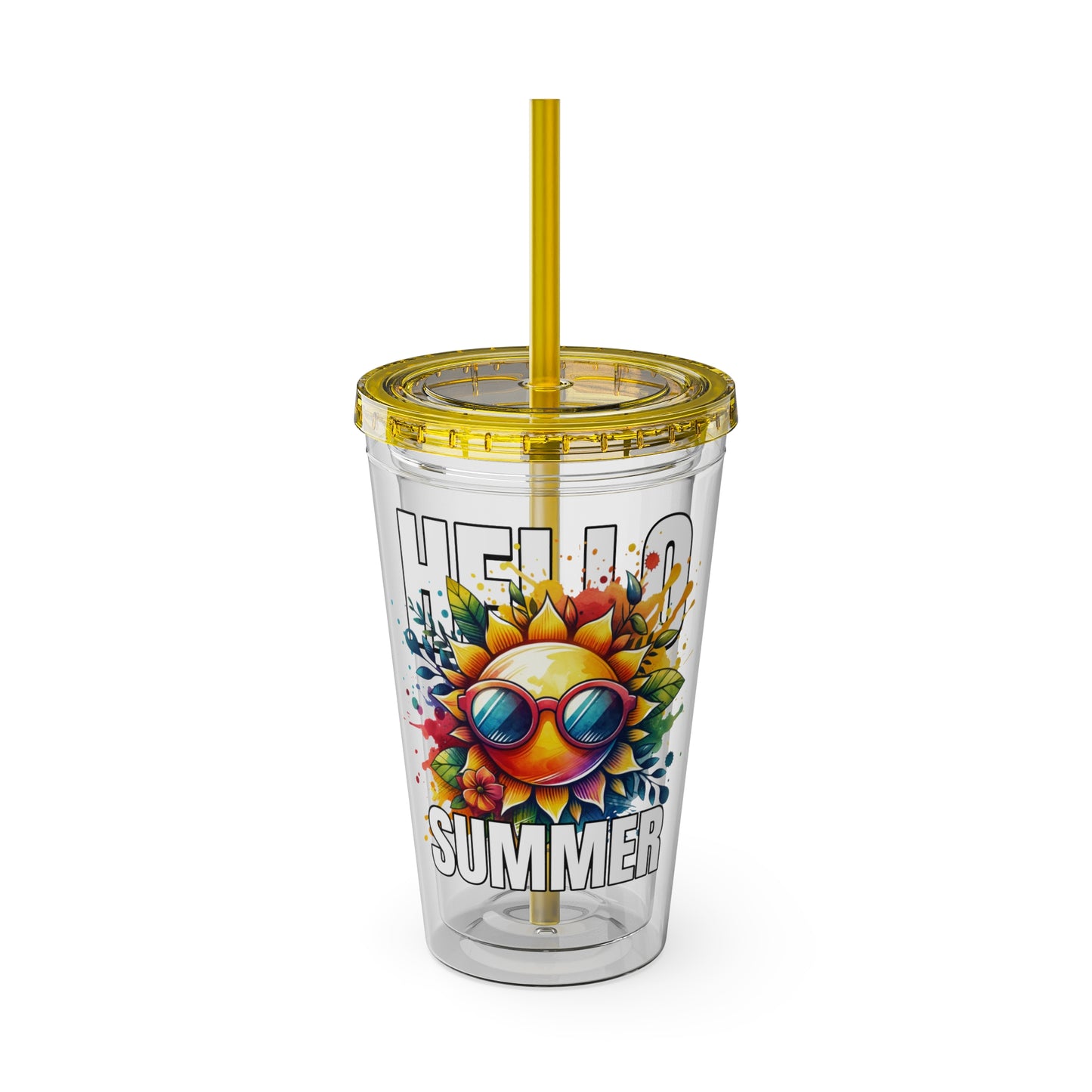 Hello Summer 16oz Insulated Tumbler with Straw