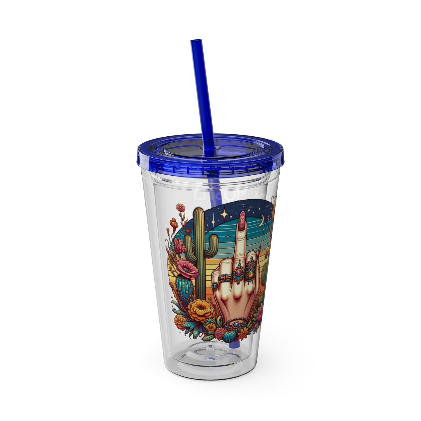 Peace Love Light F* Yourself 16oz Insulated Tumbler with Straw
