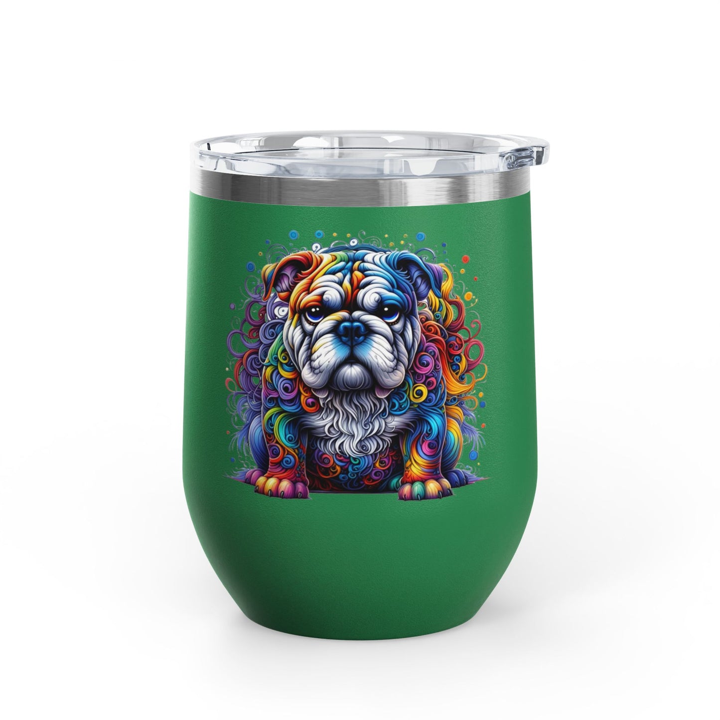 Colorful Bulldog 12oz. Insulated Wine Tumbler