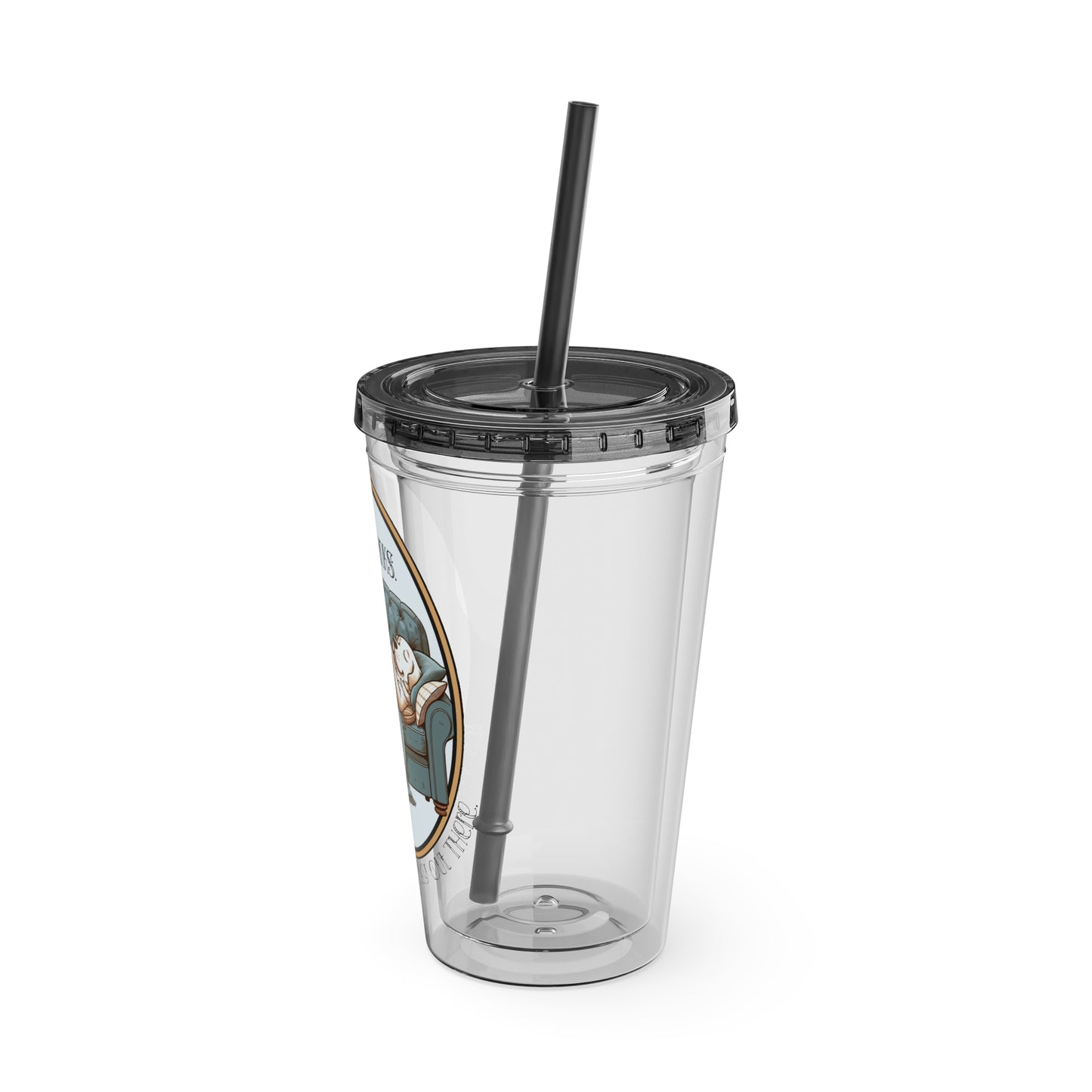 No Thanks It's Way Too Peopley Out There 16oz. Insulated Tumbler with Straw