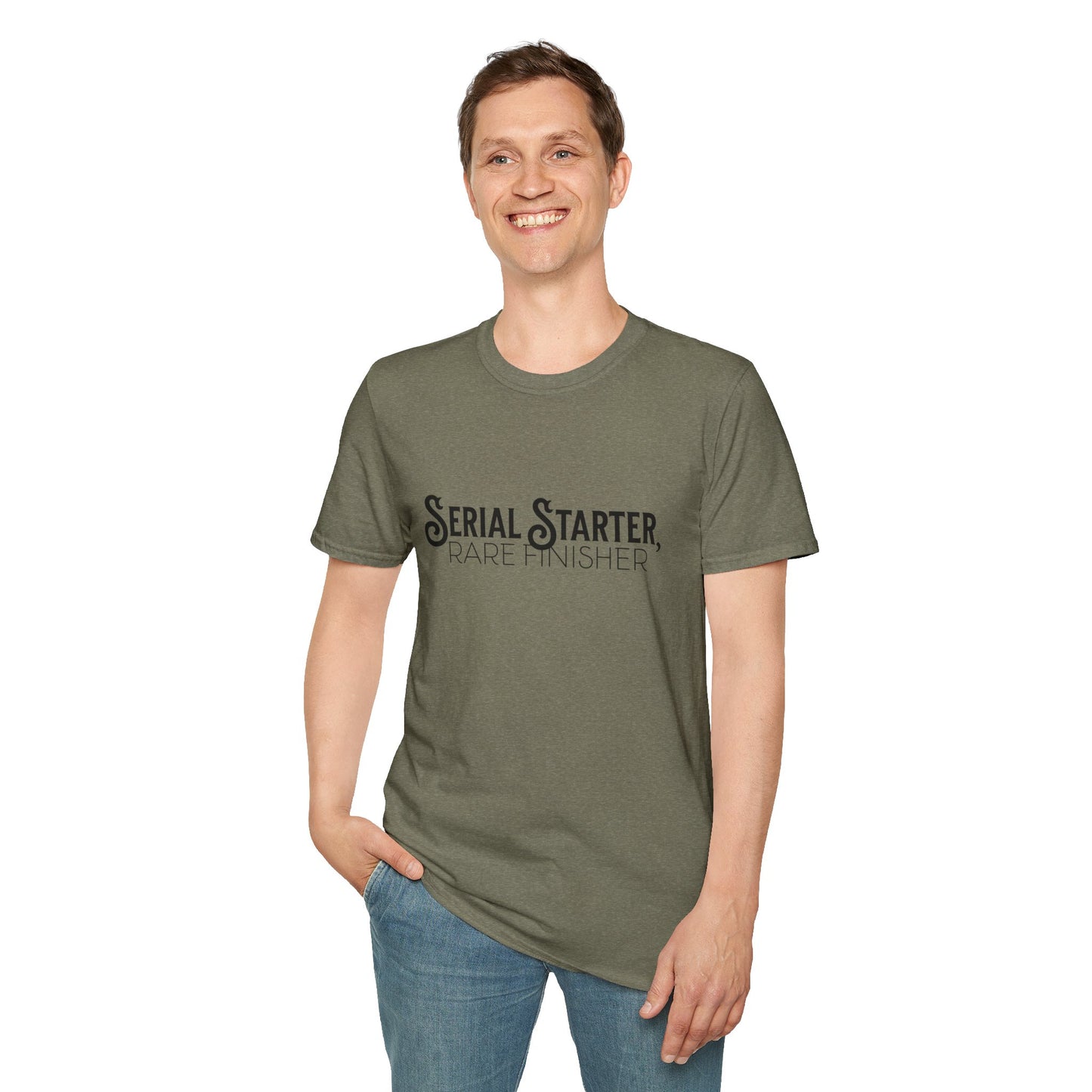Serial Starter, Rare Finisher Unisex Graphic T-Shirt
