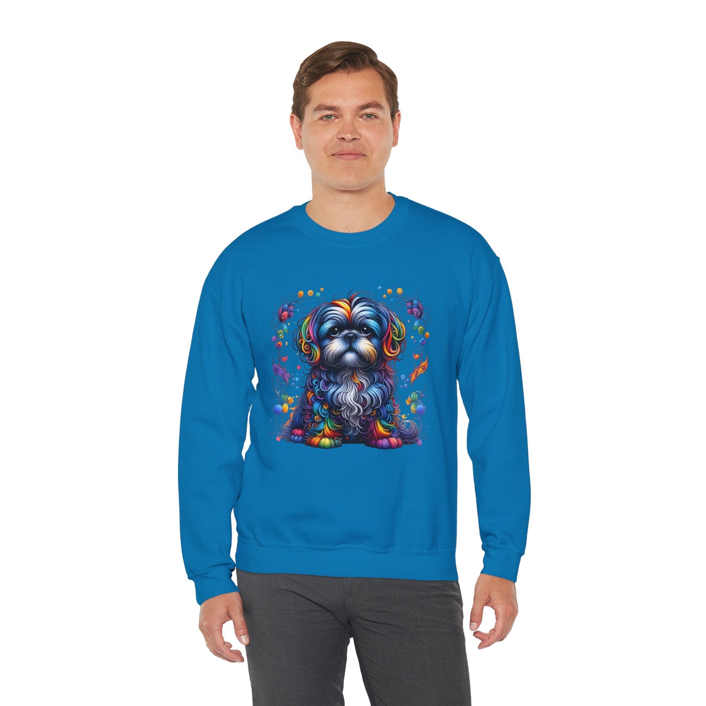 Colorful Shih Tzu Unisex Crewneck Sweatshirt