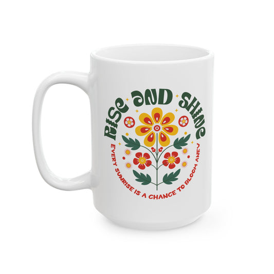 Rise and Shine Floral Ceramic Mug