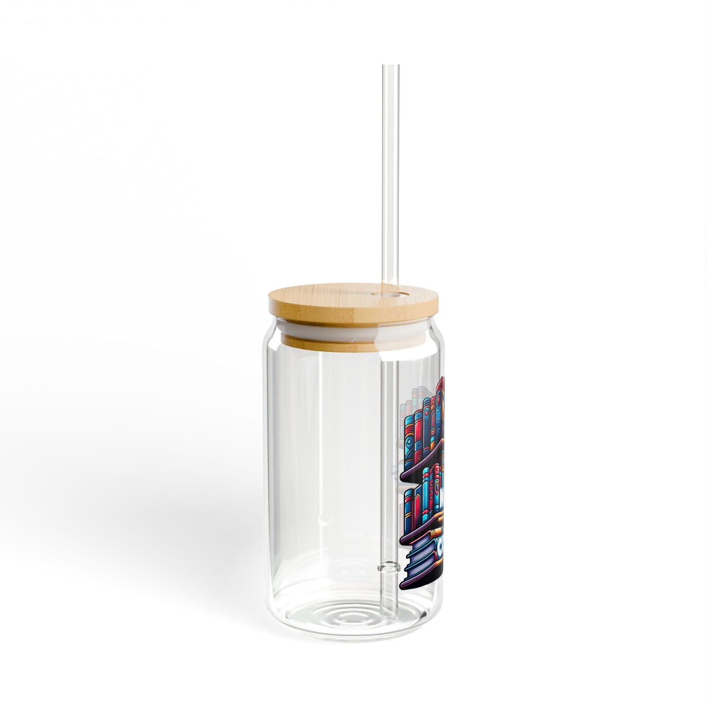 No Shelf Control 16oz Sipper Glass with Bamboo Lid and Straw