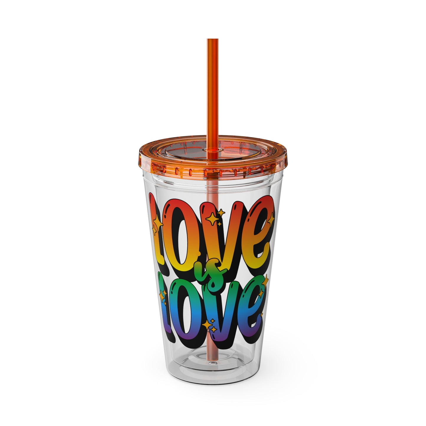 Love is Love Rainbow 16oz. Insulated Tumbler with Straw