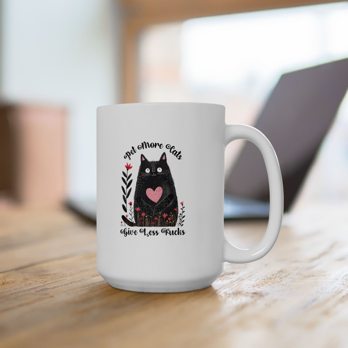 Pet More Cats Give Less F*cks Ceramic Mug